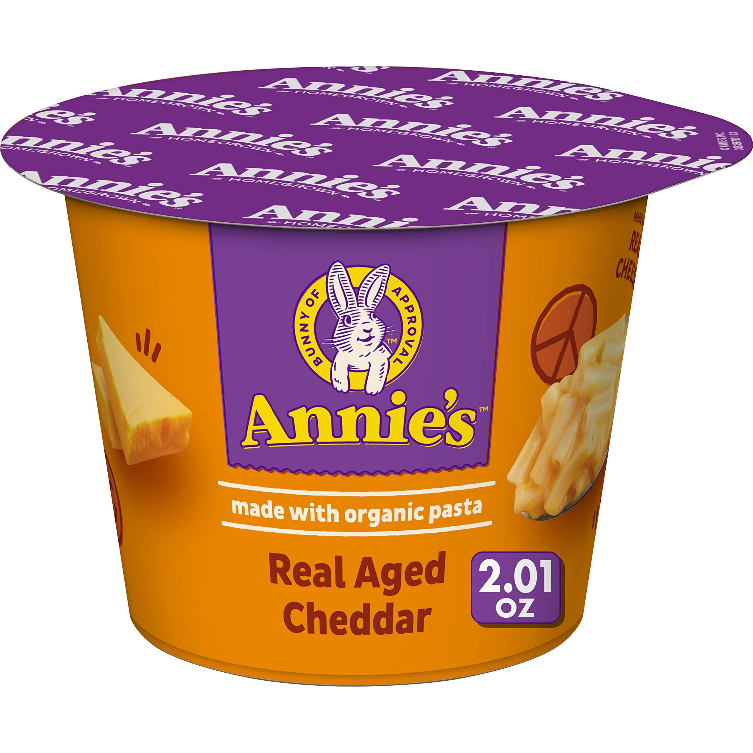Annie's Real Aged Cheddar Microwave Mac & Cheese With Organic Pasta, 8 Ct, 2.01 Oz Cups