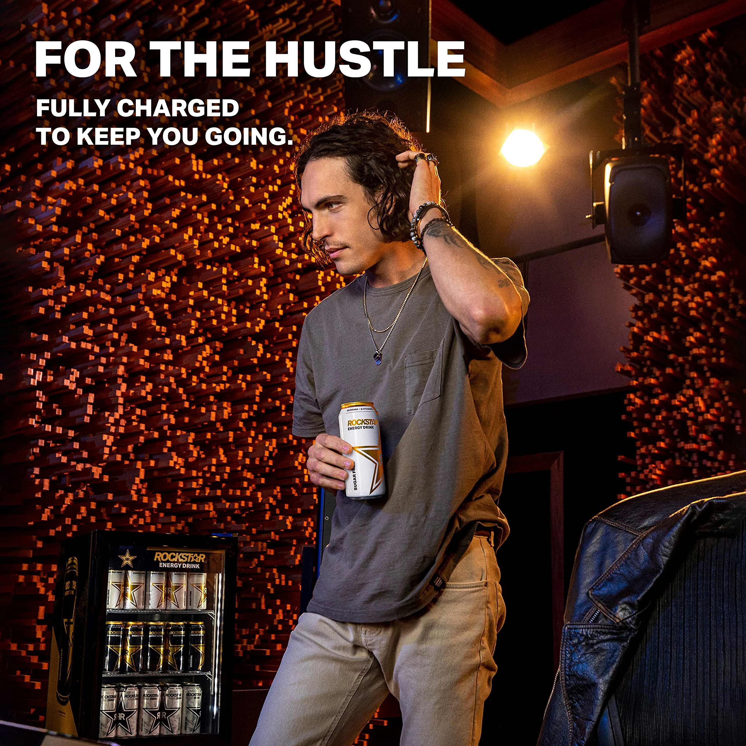 Rockstar Energy Drink, Throwback Edition O.G. Sugar Free, 16 Fl Oz (Pack Of 12)