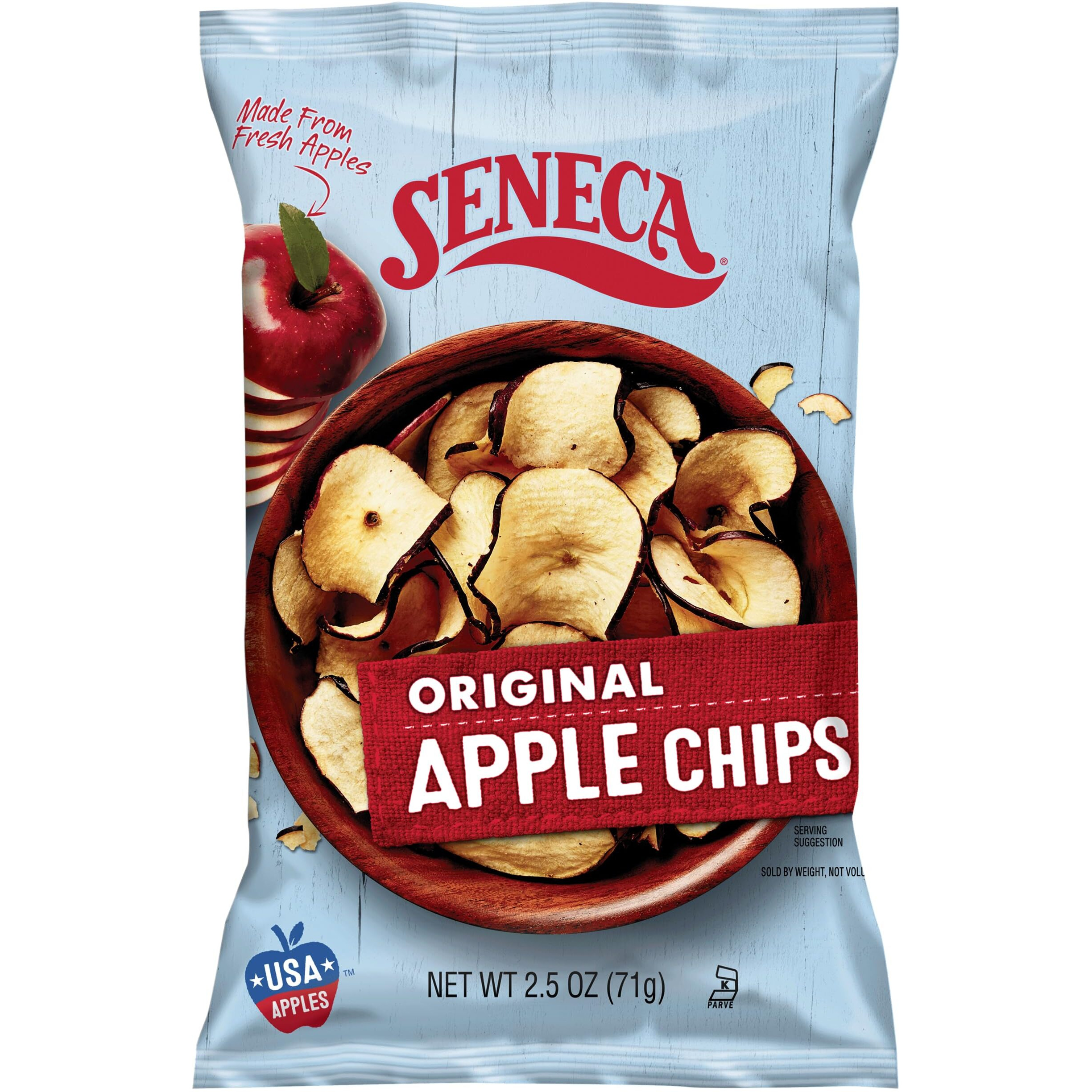 Seneca Original Apple Chips | Made From Fresh 100% Red Delicious Apples | Yakima Valley Orchards | Seasonally Picked | Crisped Apple Perfection | Foil-Lined Freshness Bag | 2.5 Ounce (Pack Of 12)