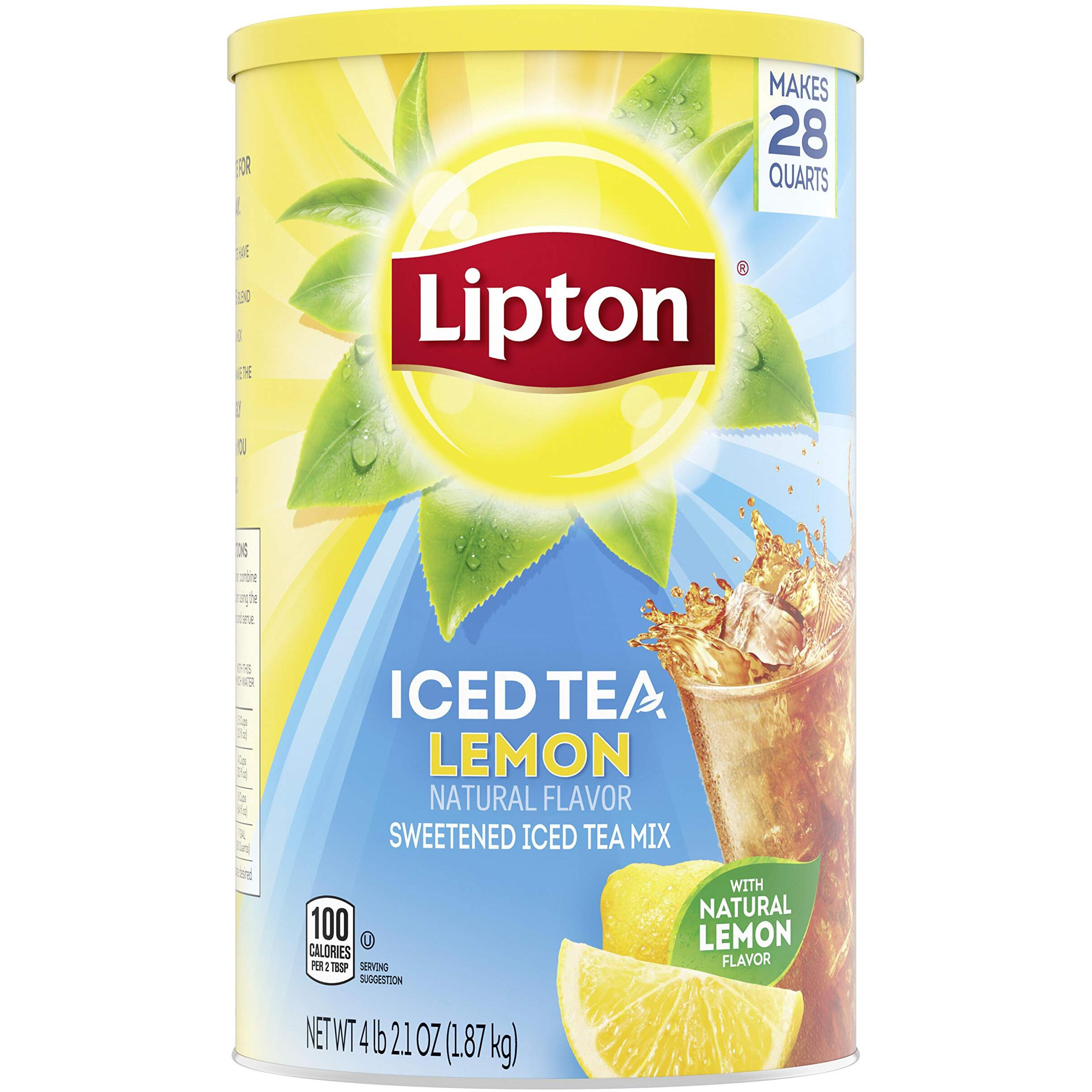 Lipton Powdered Mix Iced Tea Mix For A Refreshing Cool Beverage Lemon Black Tea Sweetened With Real Cane Sugar 28 Qt