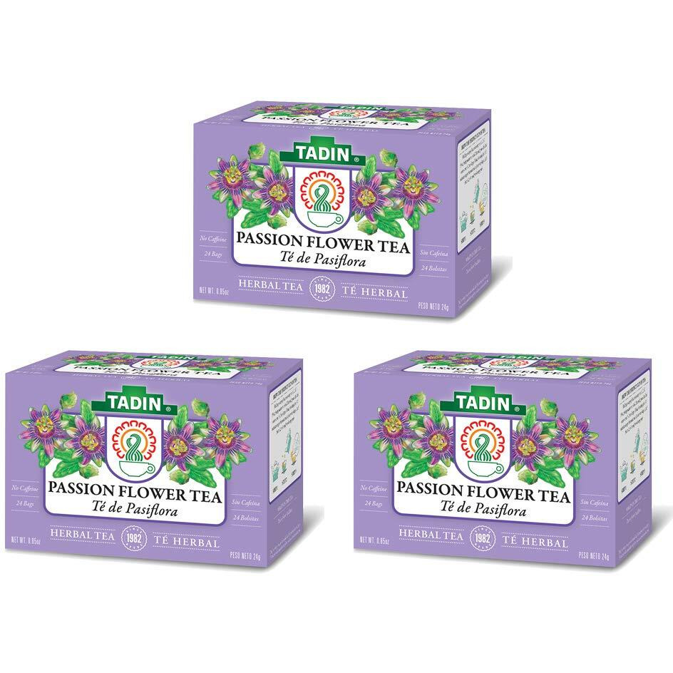 Tadin Tea, Pasiflora - Passion Flower Tea, 72 Tea Bags - Relax Mind Muscle Pasiflora - Pack Of 3