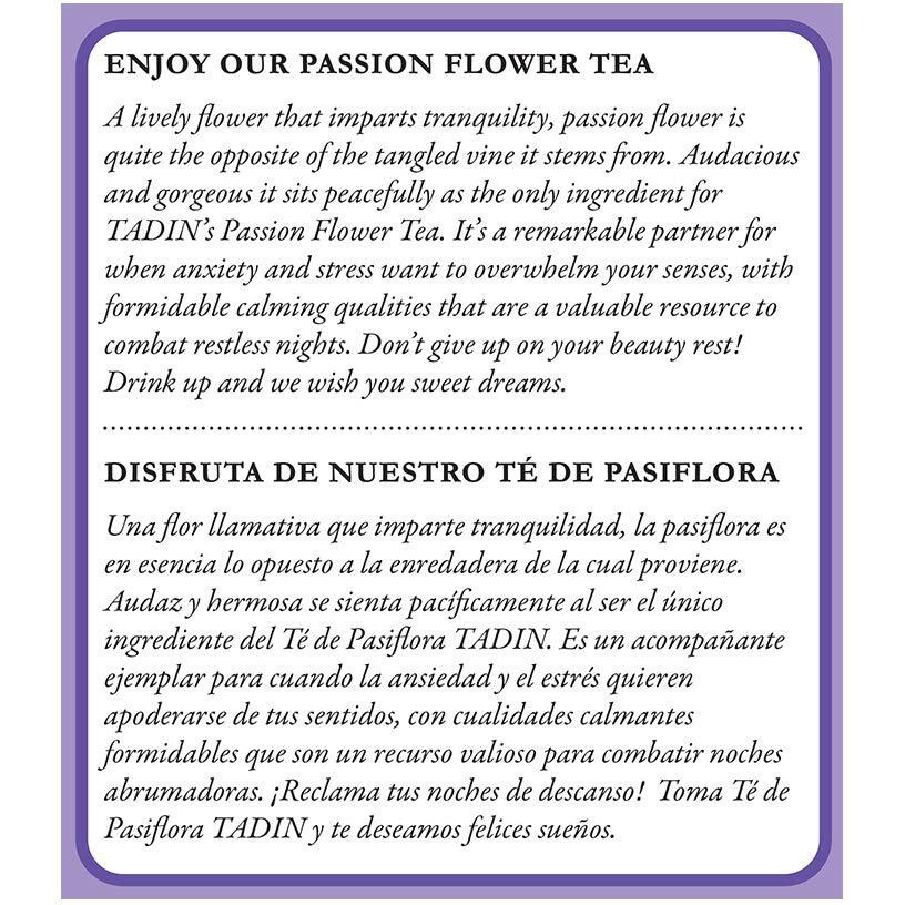 Tadin Tea, Pasiflora - Passion Flower Tea, 72 Tea Bags - Relax Mind Muscle Pasiflora - Pack Of 3