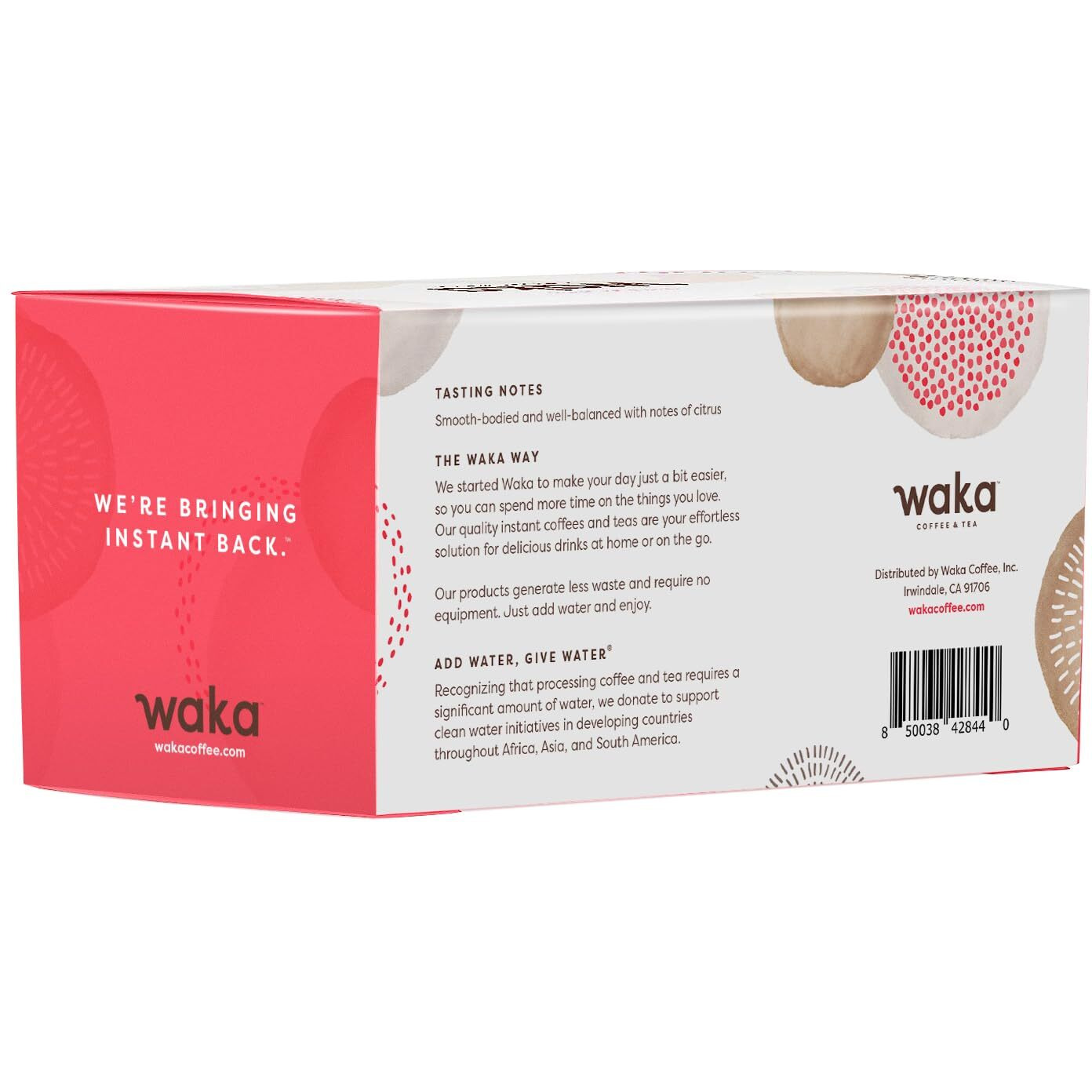 Waka Instant Coffee, Decaffeinated Medium Roast - 100% Arabica Colombian Beans, Freeze Dried Granules, No Additives - Single Serve Packets For Quick Hot And Iced Coffees (50 Individual Coffee Packets)