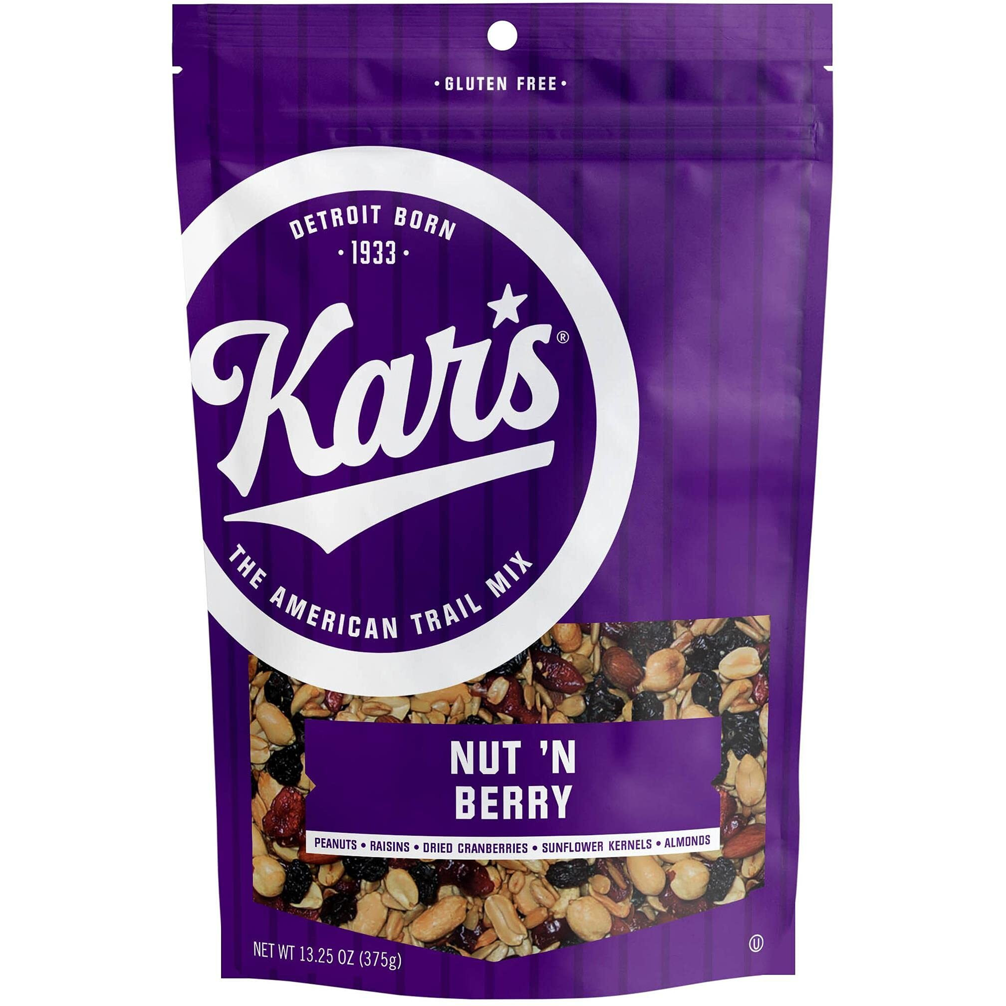 Kars Nuts Nut N Berry Trail Mix, 13.25 Oz Individual Snack Packs - Pack Of 6 - No Salt Added Snack Mix For Long-Lasting Energy