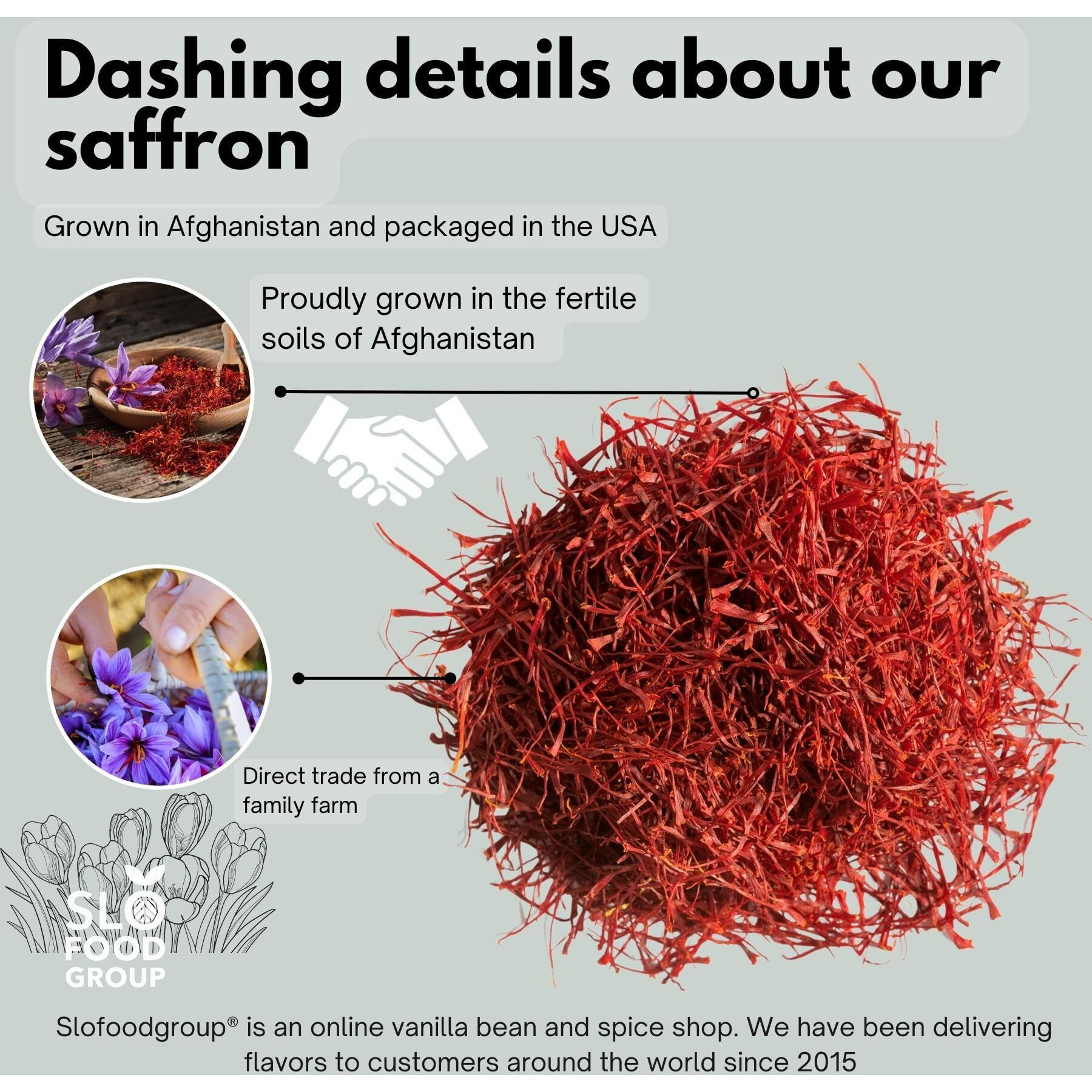 Persian Saffron Spice From Afghanistan By Slofoodgroup, Premium Quality Saffron Threads, All Red Saffron Filaments For Cooking, Tea, Baking And More, Grade 1 Quality 1 Gram