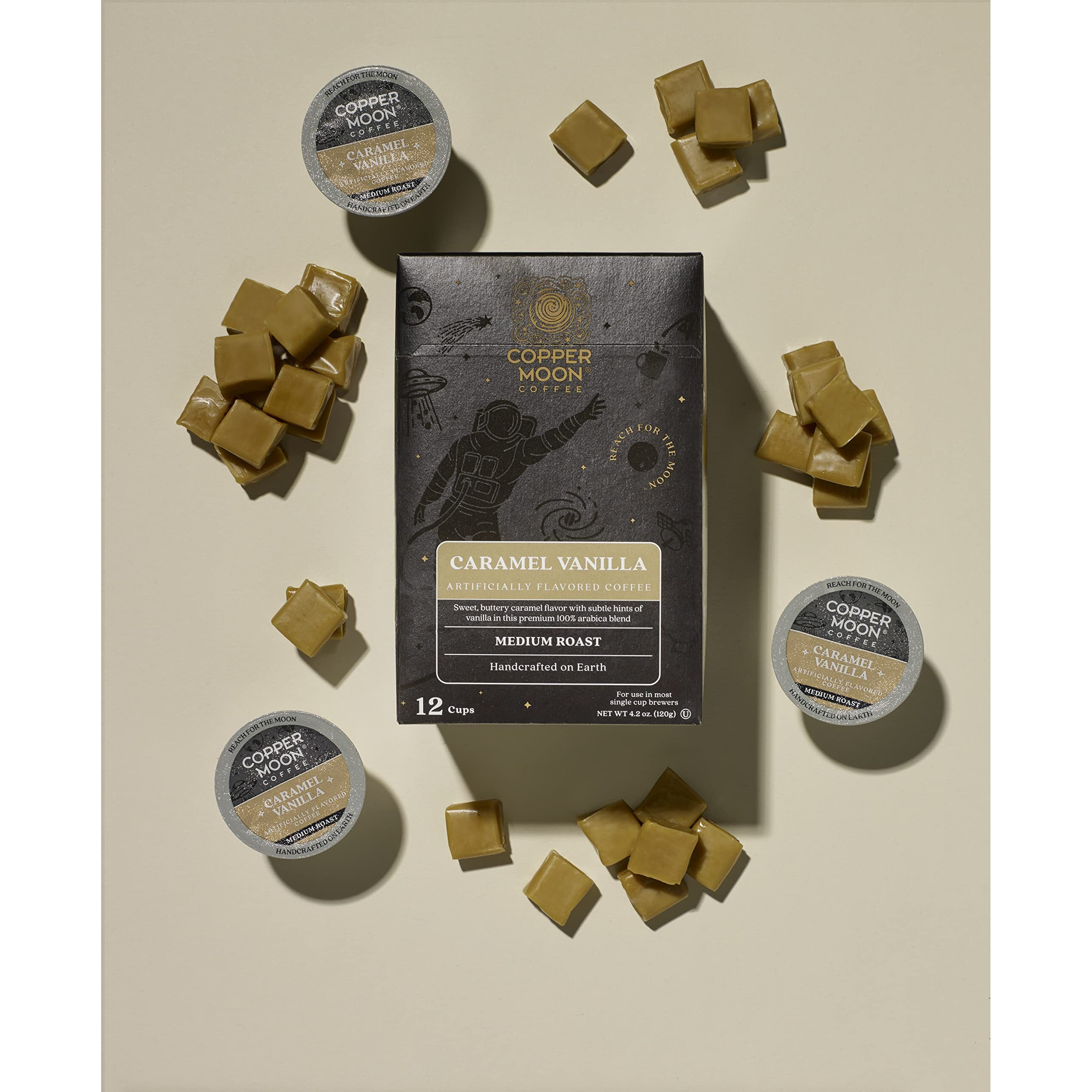 Copper Moon Single Serve Coffee Pods For Keurig K-Cup Brewers, Medium Roast, Caramel Vanilla Blend, 12 Count