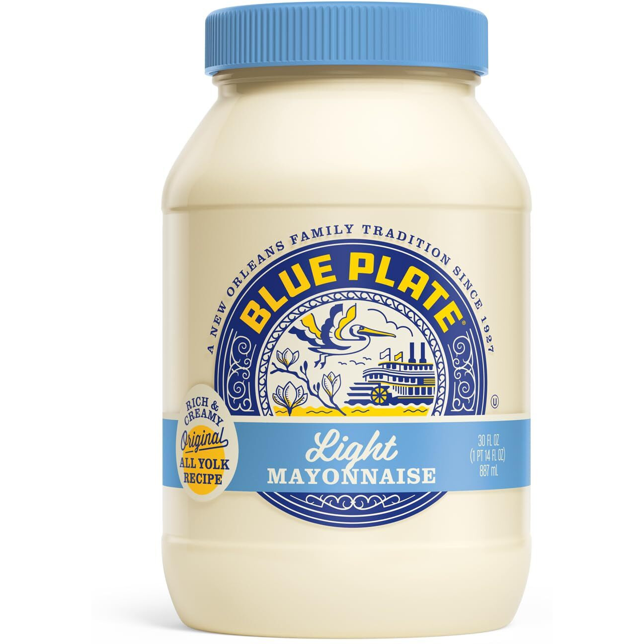 Blue Plate Light Mayonnaise, 30 Fl Oz Jar (Pack Of 6)