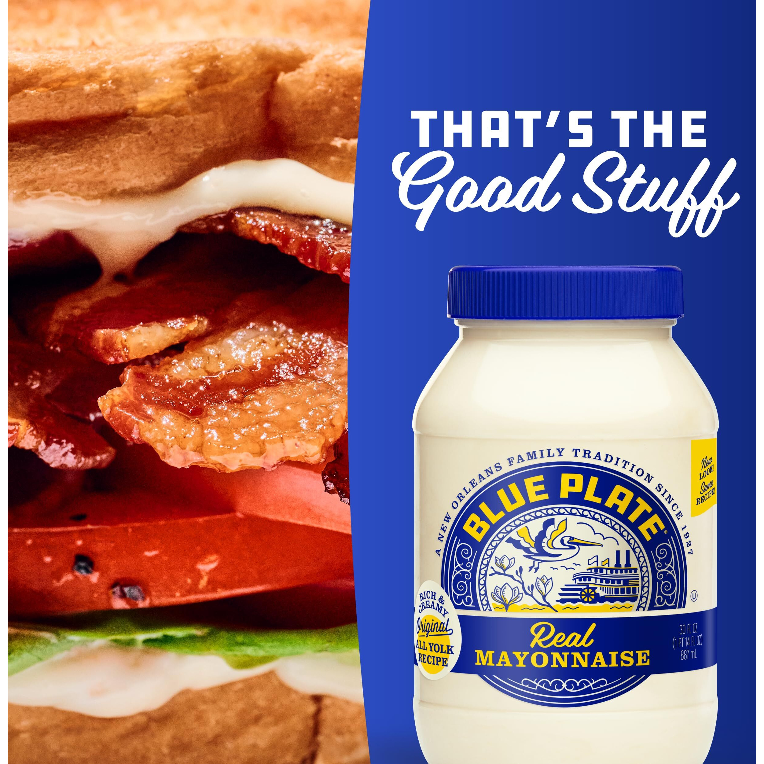Blue Plate Light Mayonnaise, 30 Fl Oz Jar (Pack Of 6)