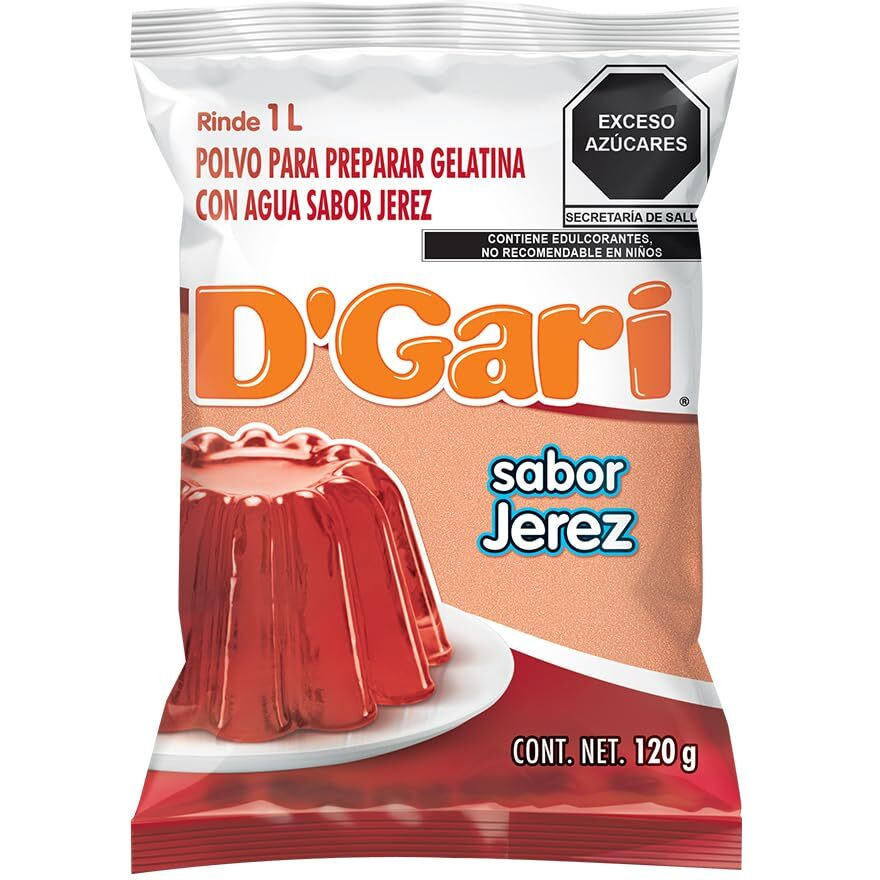 D'Gari Gelatin Dessert Sherry- Dgari Jerez- 5 Pack (Jerez)