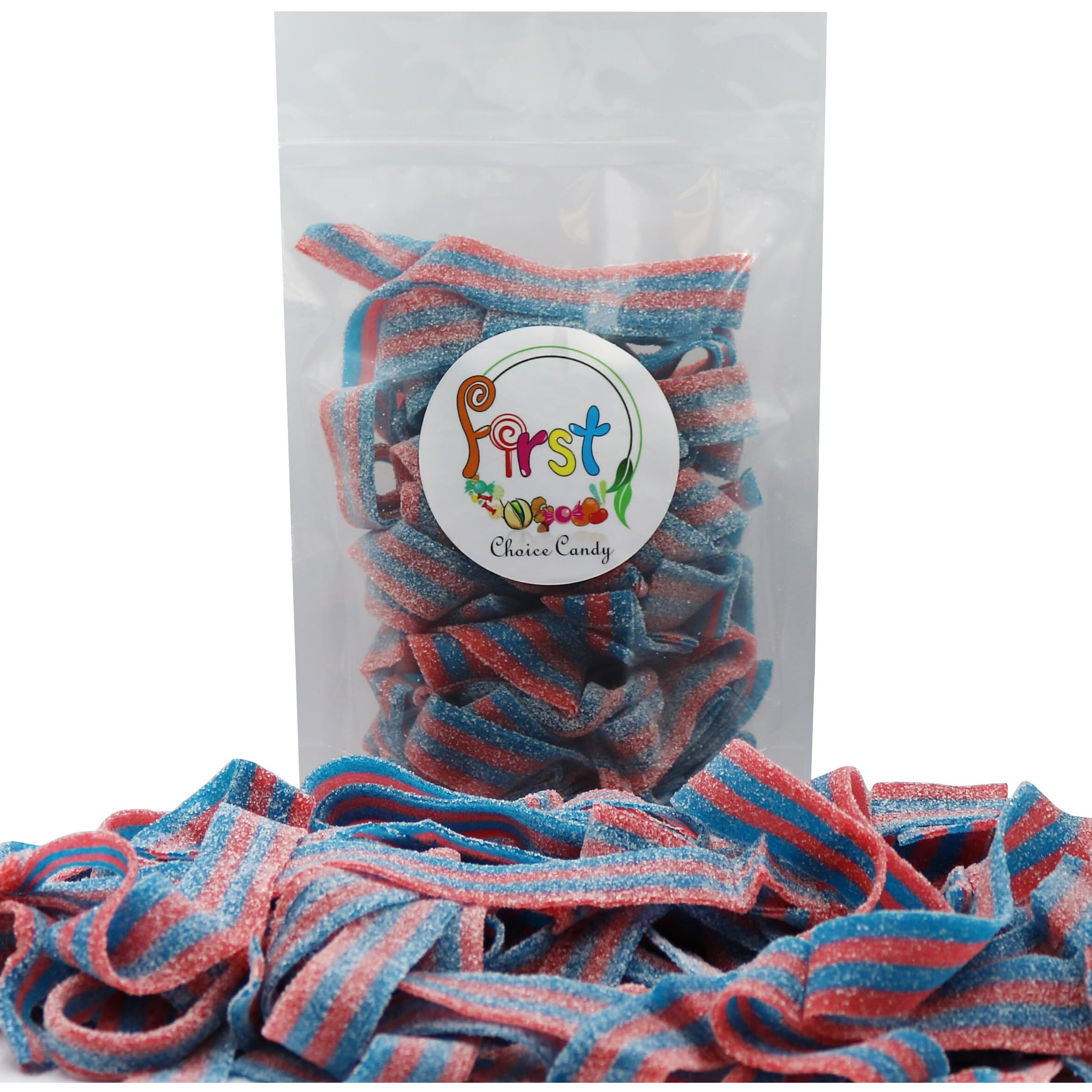 All Color Sour Gummy Belts (Blazpberry Red & Blue Raspberry, 2 Lb)