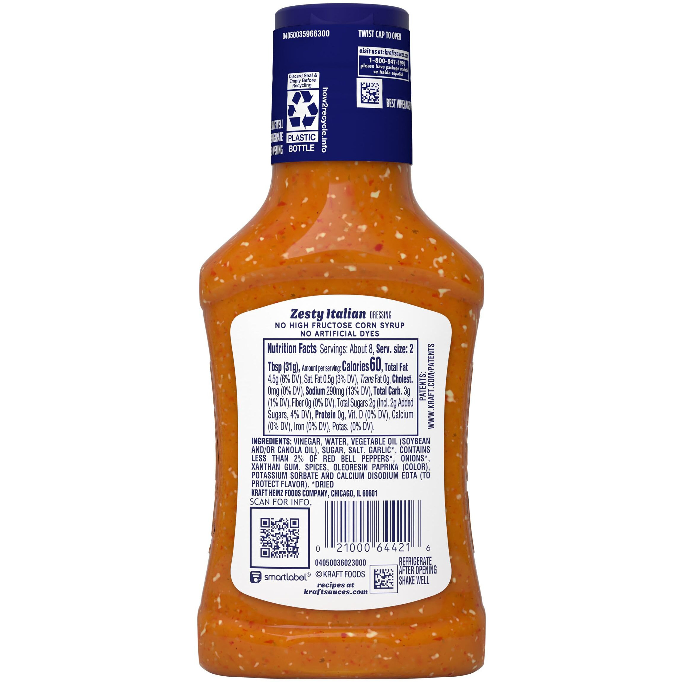 Kraft Zesty Italian Salad Dressing (8 Fl Oz Bottle)