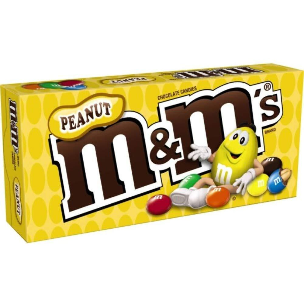 M&M's Peanut Milk Chocolate Candy Movie Theater Box Bulk Pack, 3.1 Oz Box (Pack Of 12)