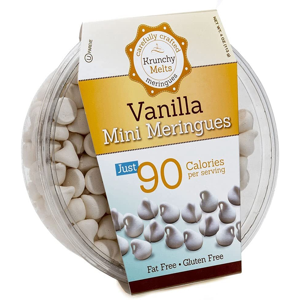 Krunchy Melts Original Meringue Cookies | Vanilla Minis Flavor | Only 90 Calories Per Serving | Fat Free, Gluten Free, Dairy Free (4 Oz)