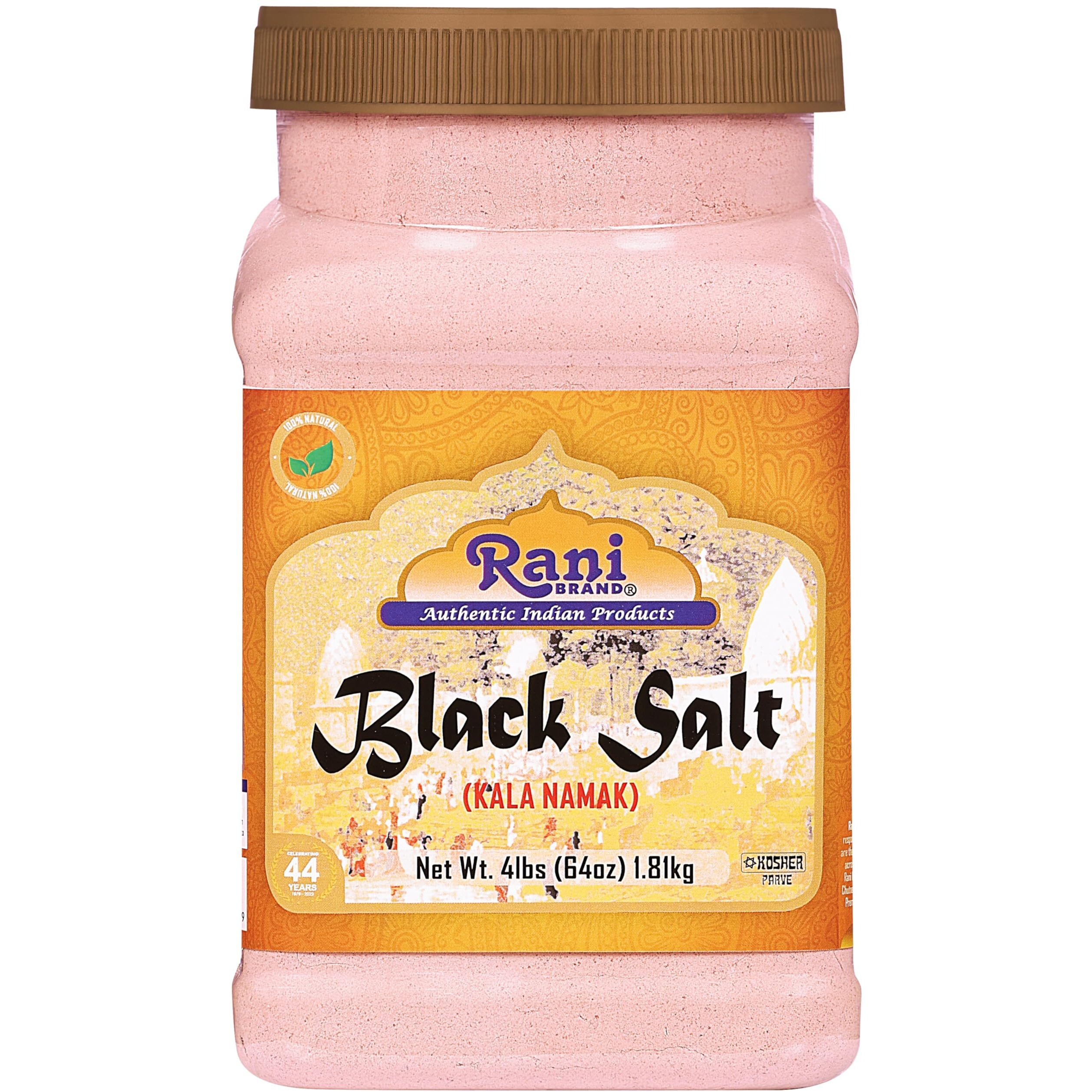 Rani Black Salt Powder (Kala Namak) Mineral 64Oz (4Lbs) 1.81Kg Bulk Pet Jar ~ Unrefined, Pure And Natural | Vegan | Gluten Friendly | Non-Gmo | Kosher | Indian Origin | Perfect For Tofu Scramble