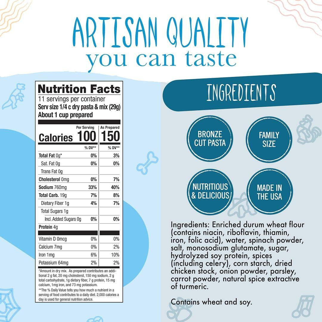 Pastabilities Fun Shaped Pasta For Kids - Dinosaur Noodle Soup - Fun Dino With Soup Mix Animal Theme, Non-Gmo Natural Wheat Pasta, All-Natural, Kosher Certified, Made In The Usa, (2 Pack,11.25 Oz)