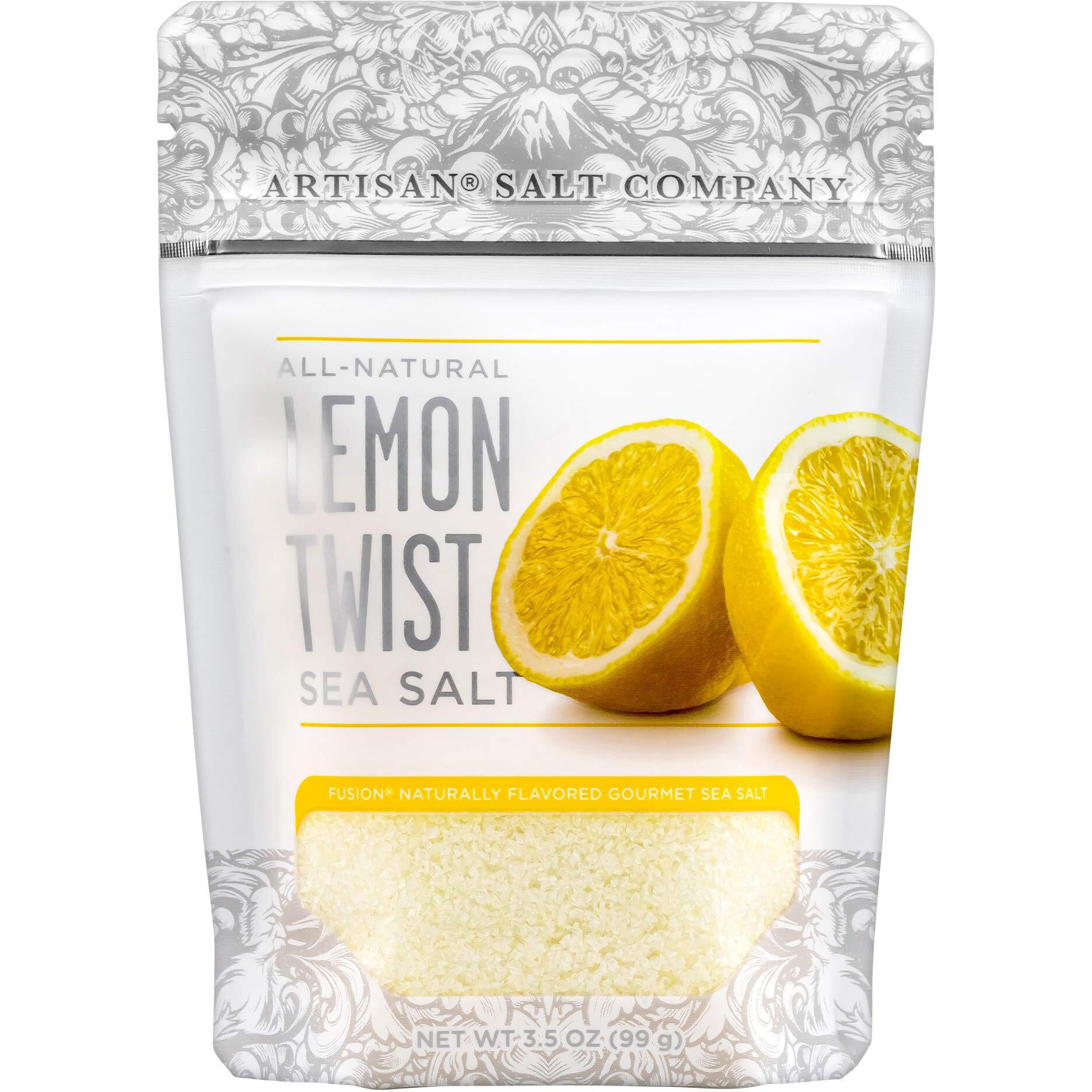 Artisan Salt Company Fusion Naturally Flavored Lemon Twist Sea Salt, Zip-Top Pouch, 3.5 Ounce