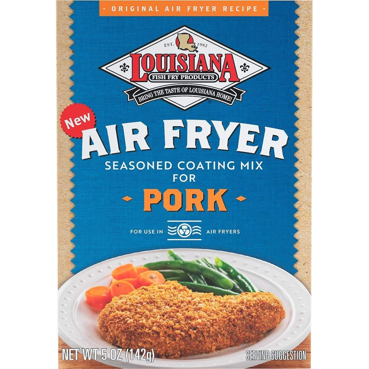 Louisiana Fish Fry Products Air Fry Pork Coating Mix, 5 Oz, Pack Of 6