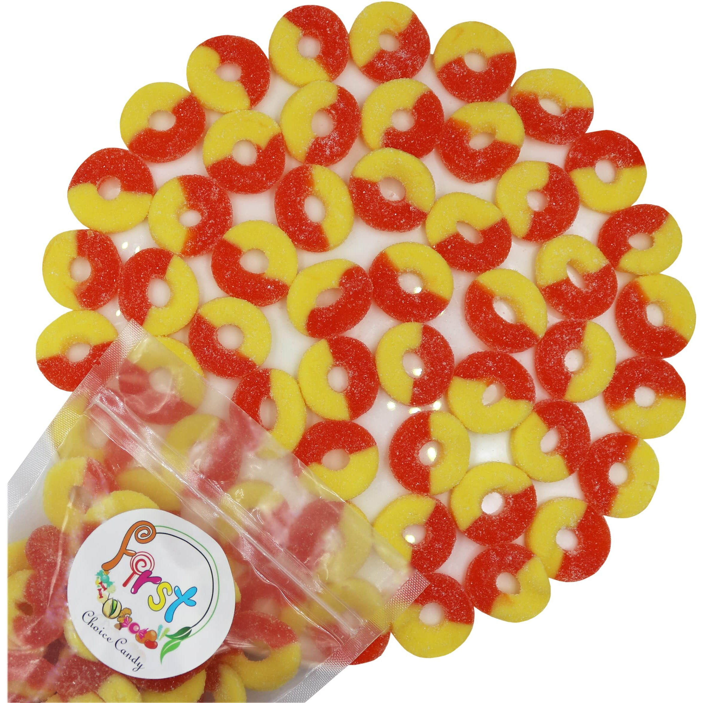 Firstchoicecandy Gummy Rings Candy (Peach, 1 Pound (Pack Of 1))
