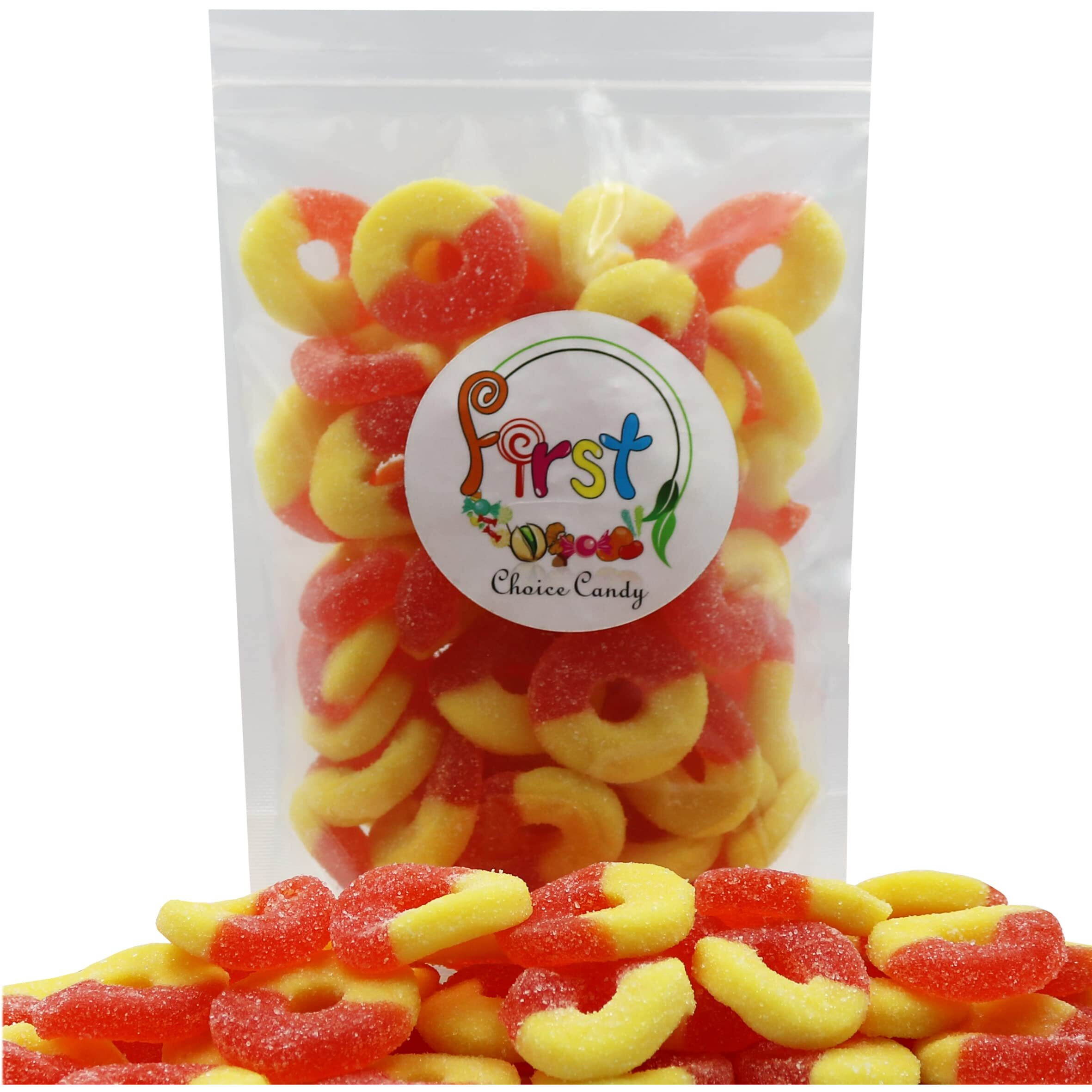 Firstchoicecandy Gummy Rings Candy (Peach, 1 Pound (Pack Of 1))