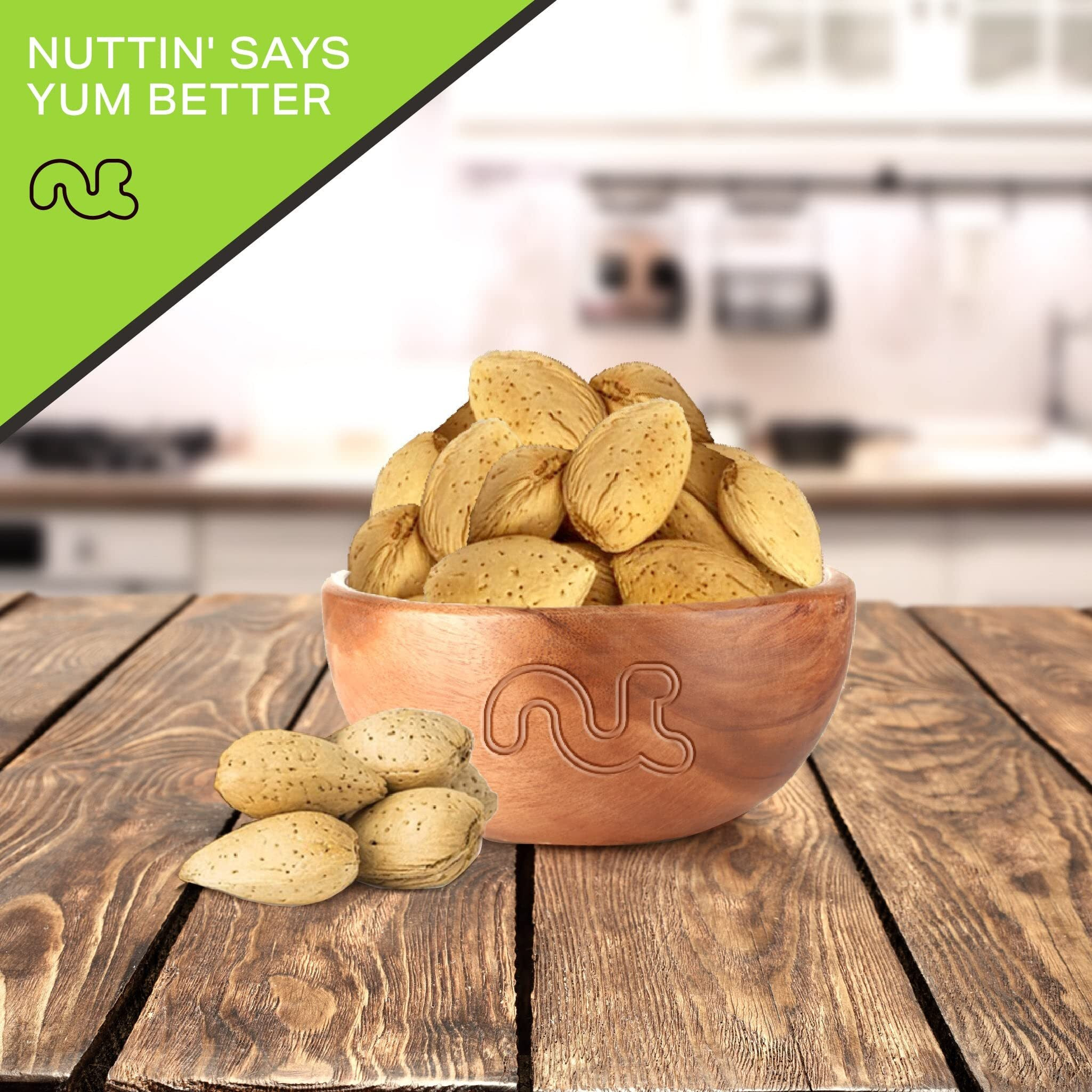 Nut Cravings - In Shell Almonds - Raw, Whole, (32Oz - 2 Lb) Packed Fresh In Resealable Bag - Nut Snack - Healthy Protein Food, All Natural, Keto, Vegan, Kosher Ideal For Trail Mixed Nuts