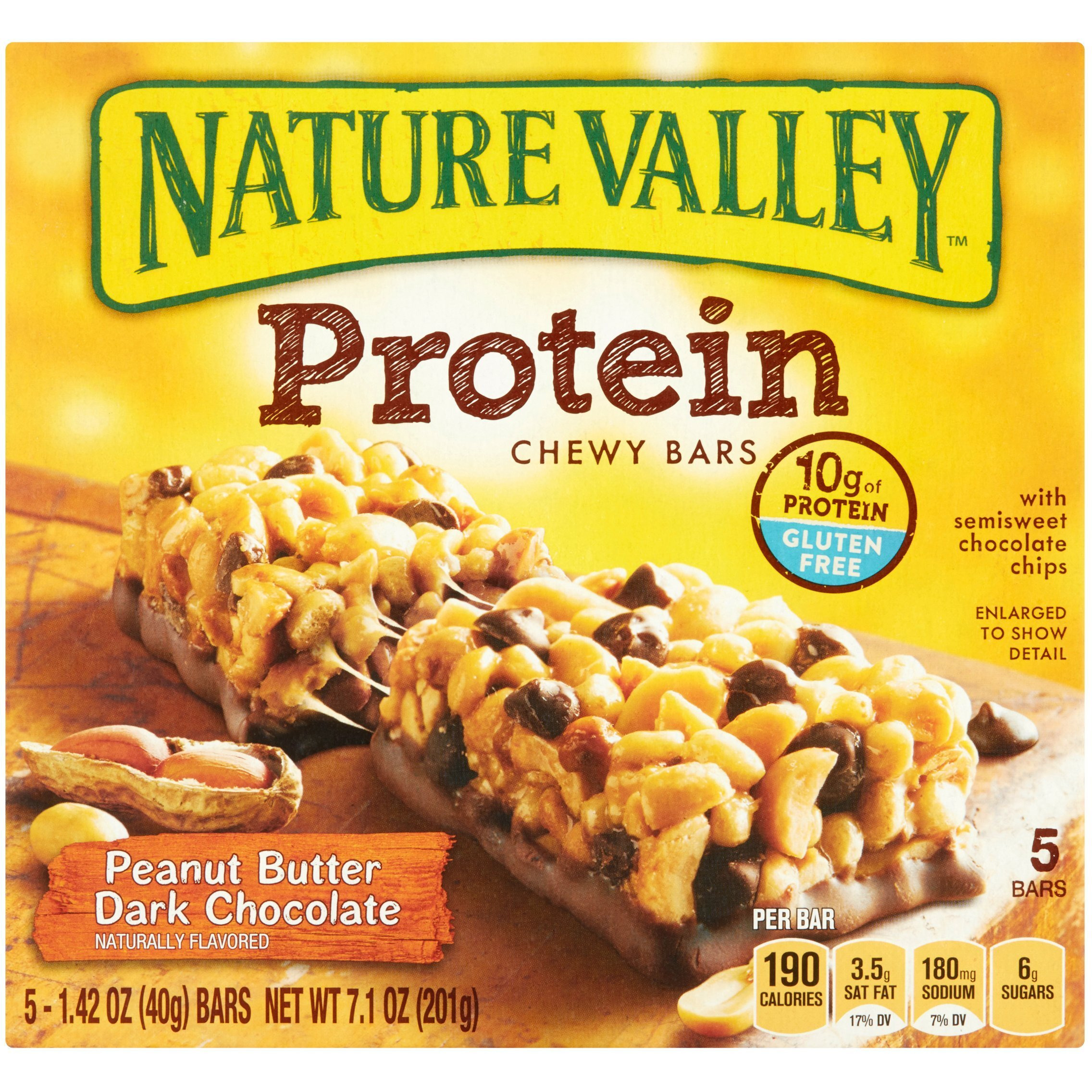 Nature Valley Protein Chewy Bars, Peanut Butter Dark Chocolate, 5 Bars (Pack Of 3)