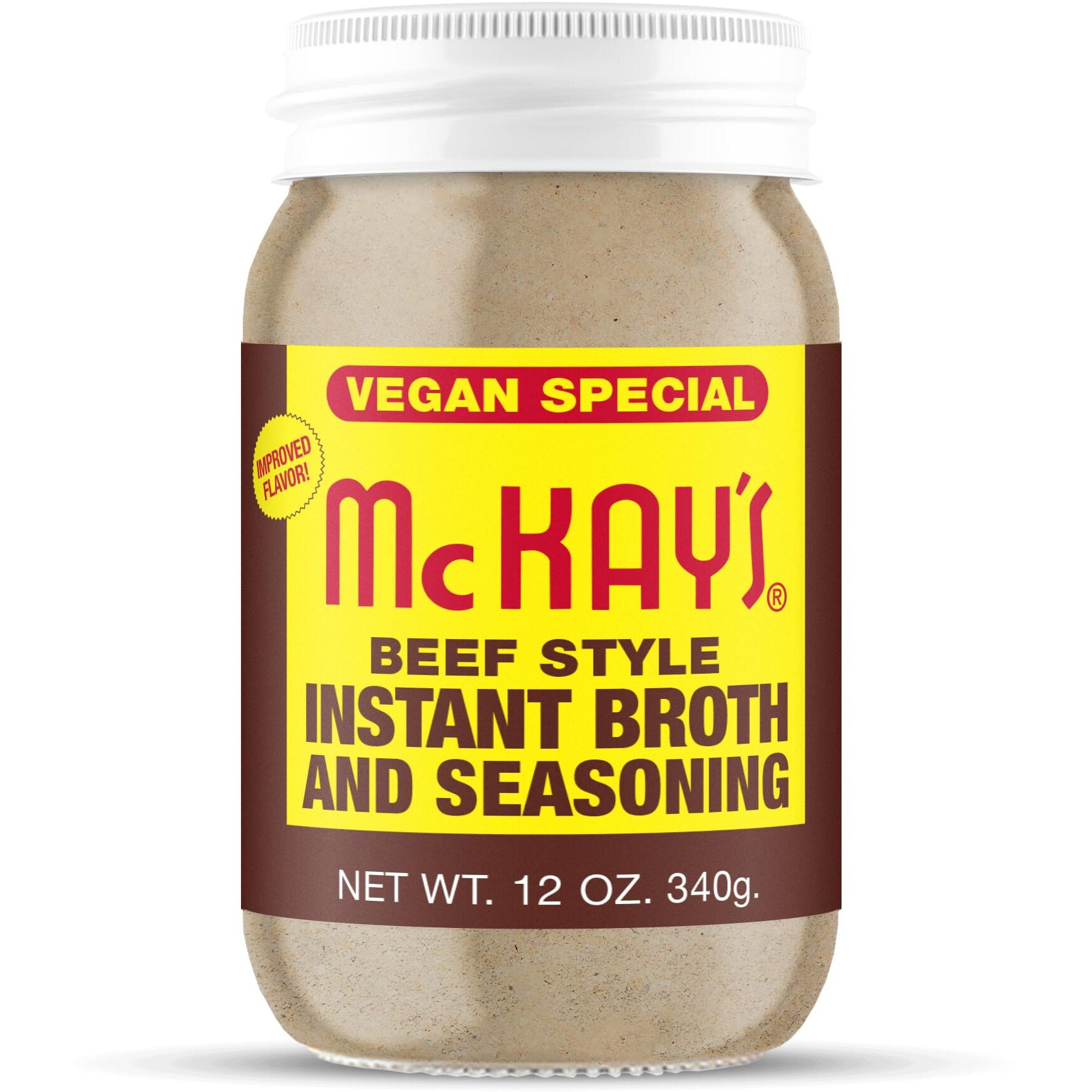 Mc Kay's Chicken And Beef Flavored Powdered Soup Seasoning, Gluten Free Instant Broth, Bullion Cubes Substitute, Vegan Friendly Est. 1945 (Vegan Beef, 1 Pack)