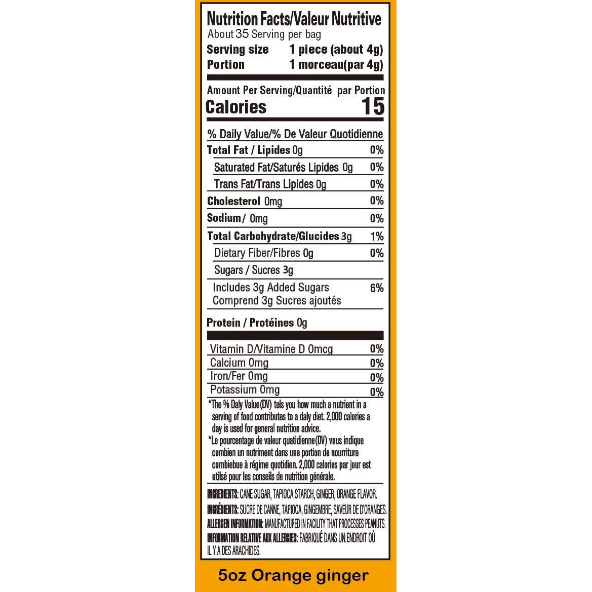 Gem Gem Ginger Candy Chewy Ginger Chews (Orange, 5.0Oz, Pack Of 1)