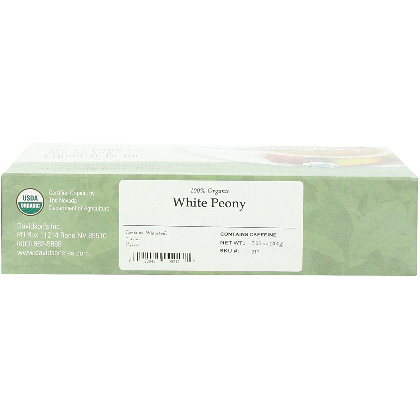 Davidson's Organics, White Peony, 100-Count Unwrapped Tea Bags