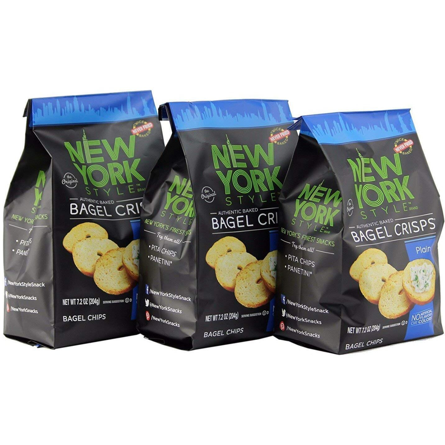 New York Style Bagel Crisps, Plain, 7.2 Ounce (Pack Of 3)