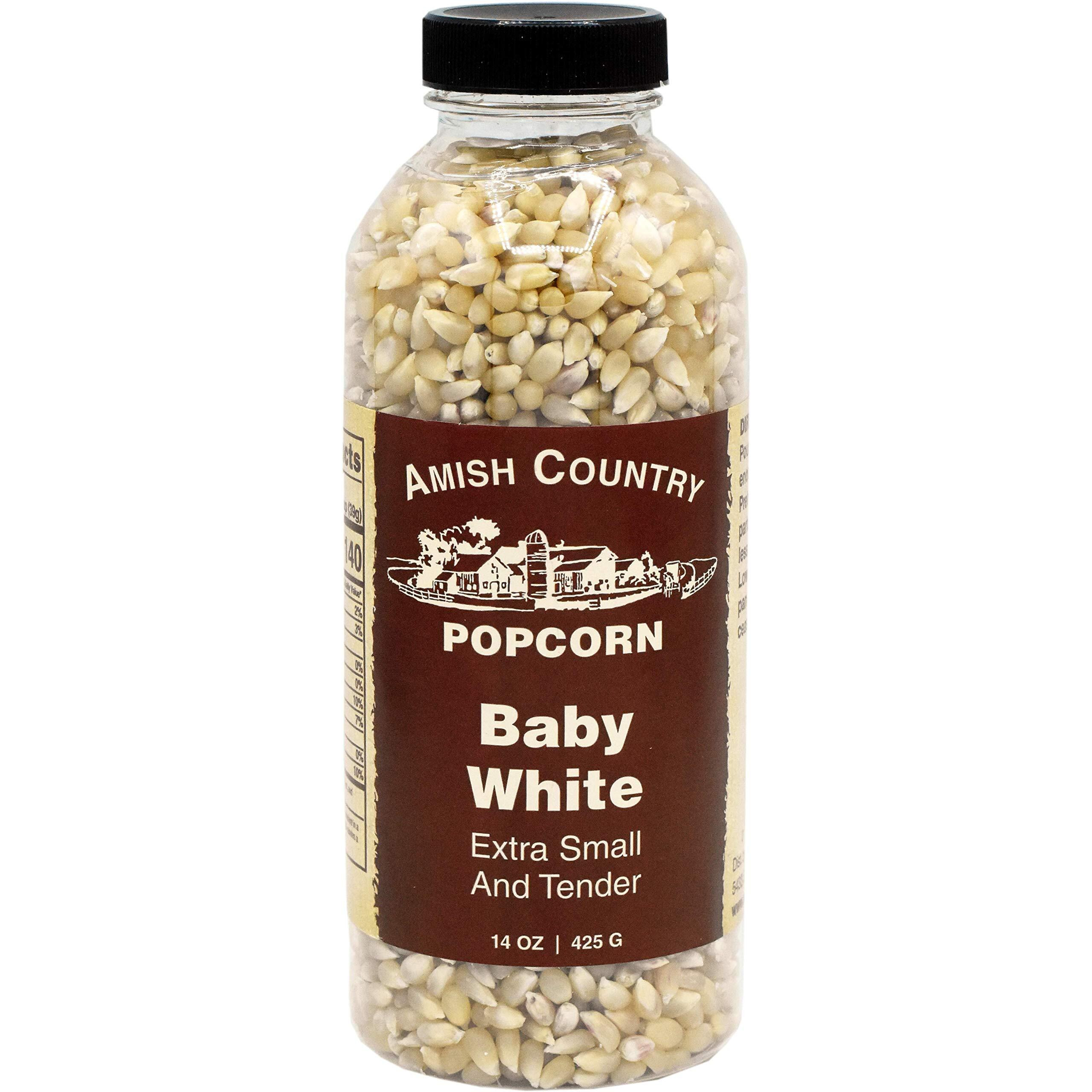 Amish Country Popcorn | 14 Oz Bottle | Baby White Popcorn Kernels | Old Fashioned, Non-Gmo And Gluten Free (14 Oz Bottle)