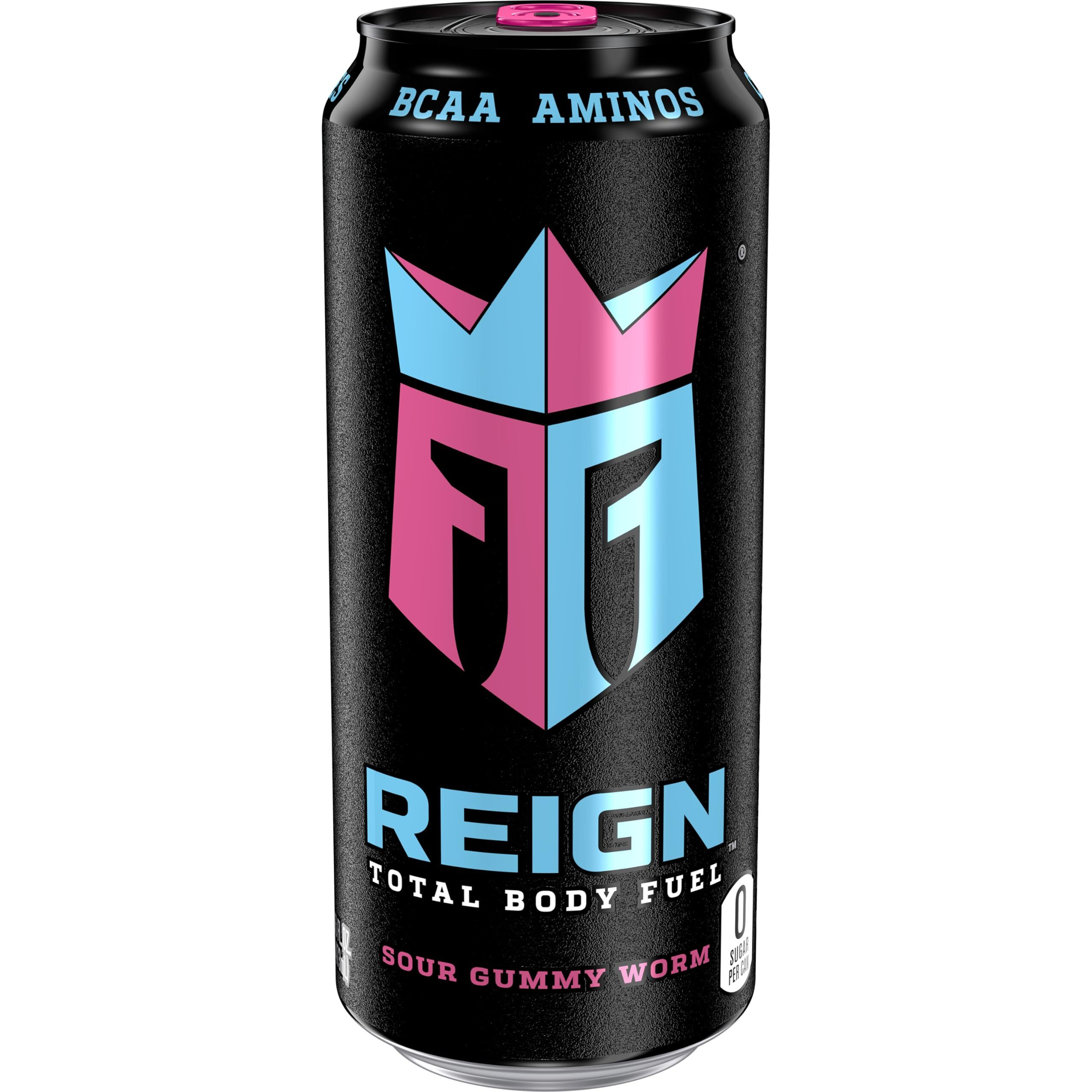 Reign Total Body Fuel, Sour Gummy Worm, Fitness & Performance Drink, 16 Fl Oz (Pack Of 12)