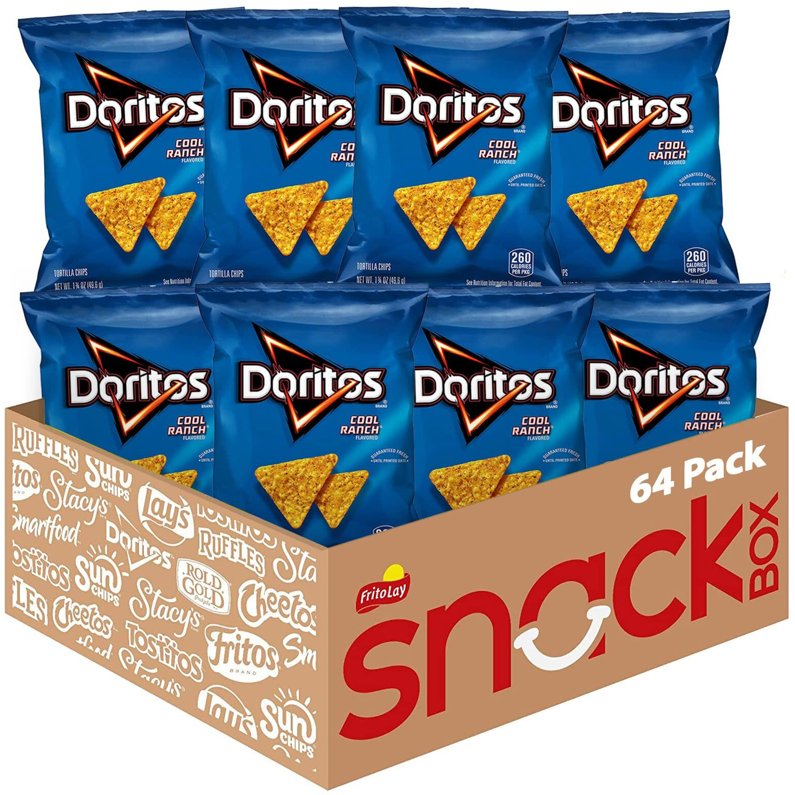 Doritos Flavored Tortilla Chips, Cool Ranch, 1.75 Ounce (Pack Of 64)