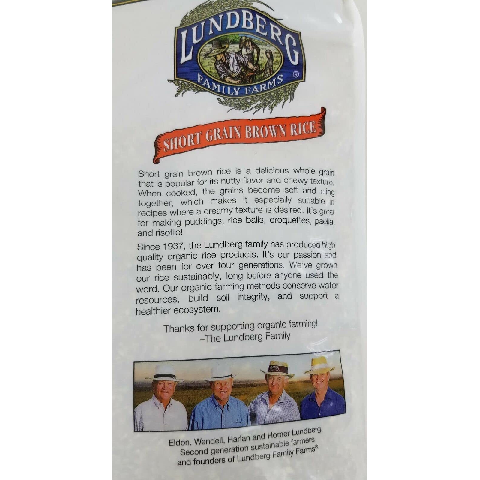 Lundberg Family Farms Organic Short Grain Brown Rice 12Lbs