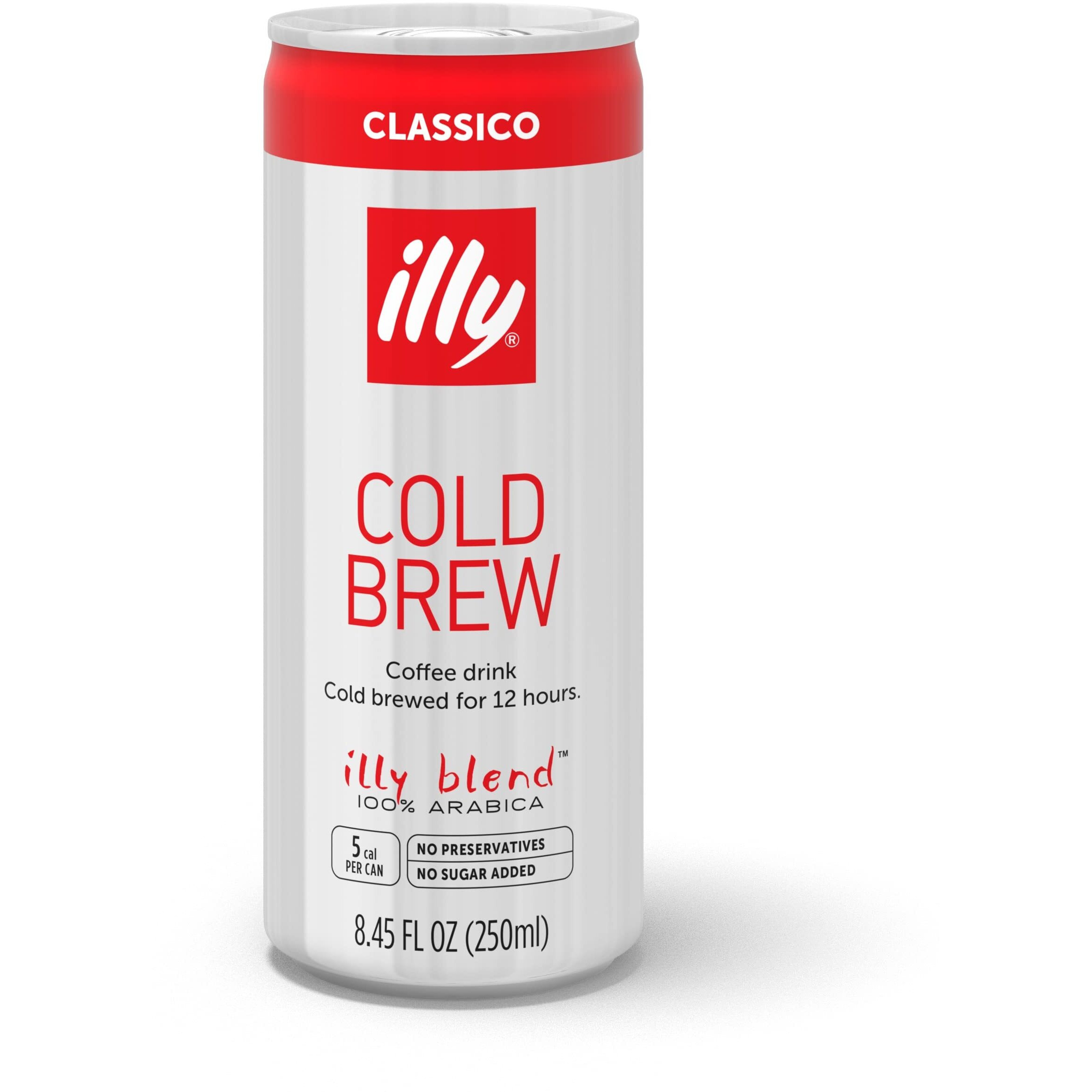 Illy Ready To Drink Coffee - Cold Brew Cans - 100% Arabica Coffee - Smooth & Refreshing Taste - Convenient, Easy To Carry Coffee Drink - 8.5 Oz., 12 Pack