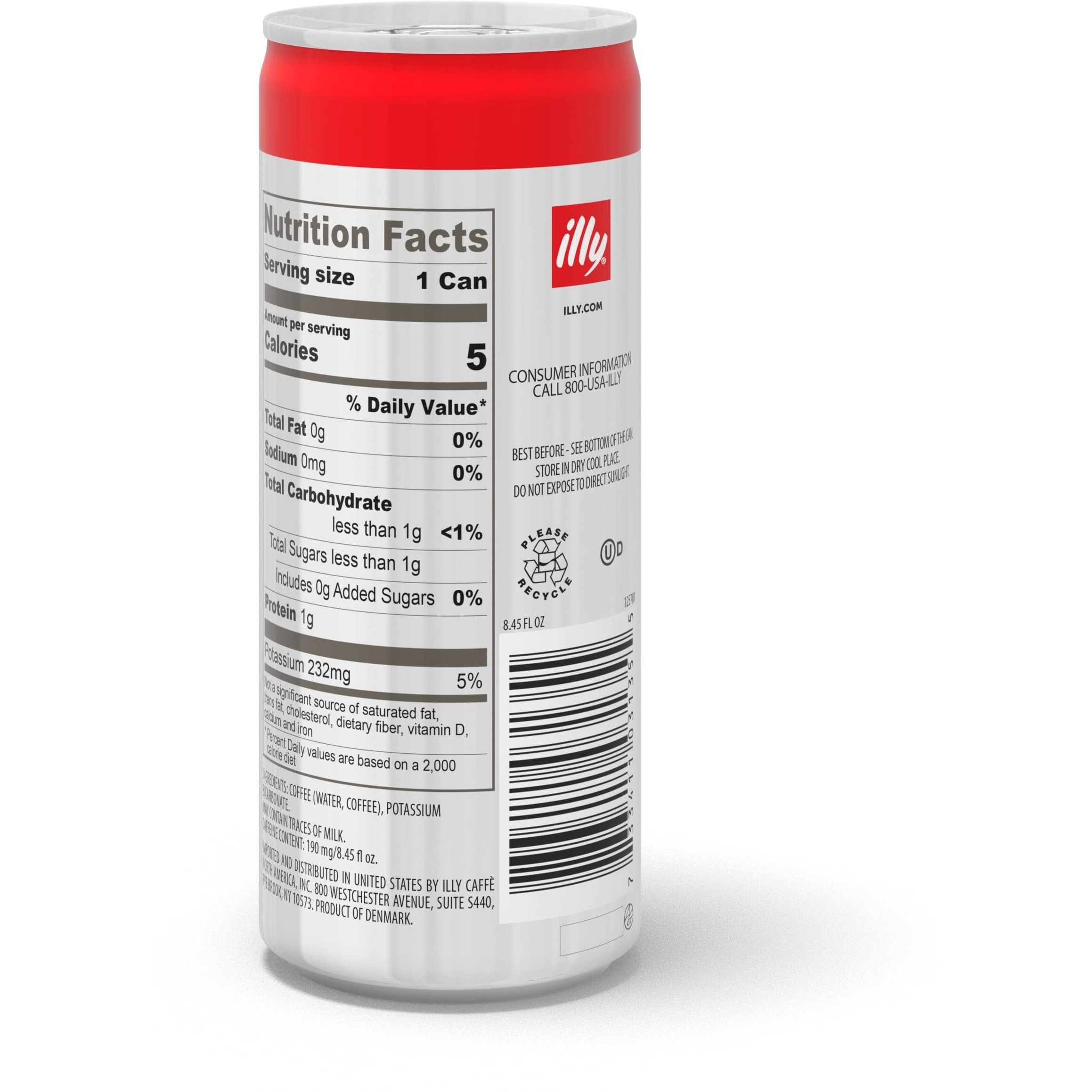 Illy Ready To Drink Coffee - Cold Brew Cans - 100% Arabica Coffee - Smooth & Refreshing Taste - Convenient, Easy To Carry Coffee Drink - 8.5 Oz., 12 Pack