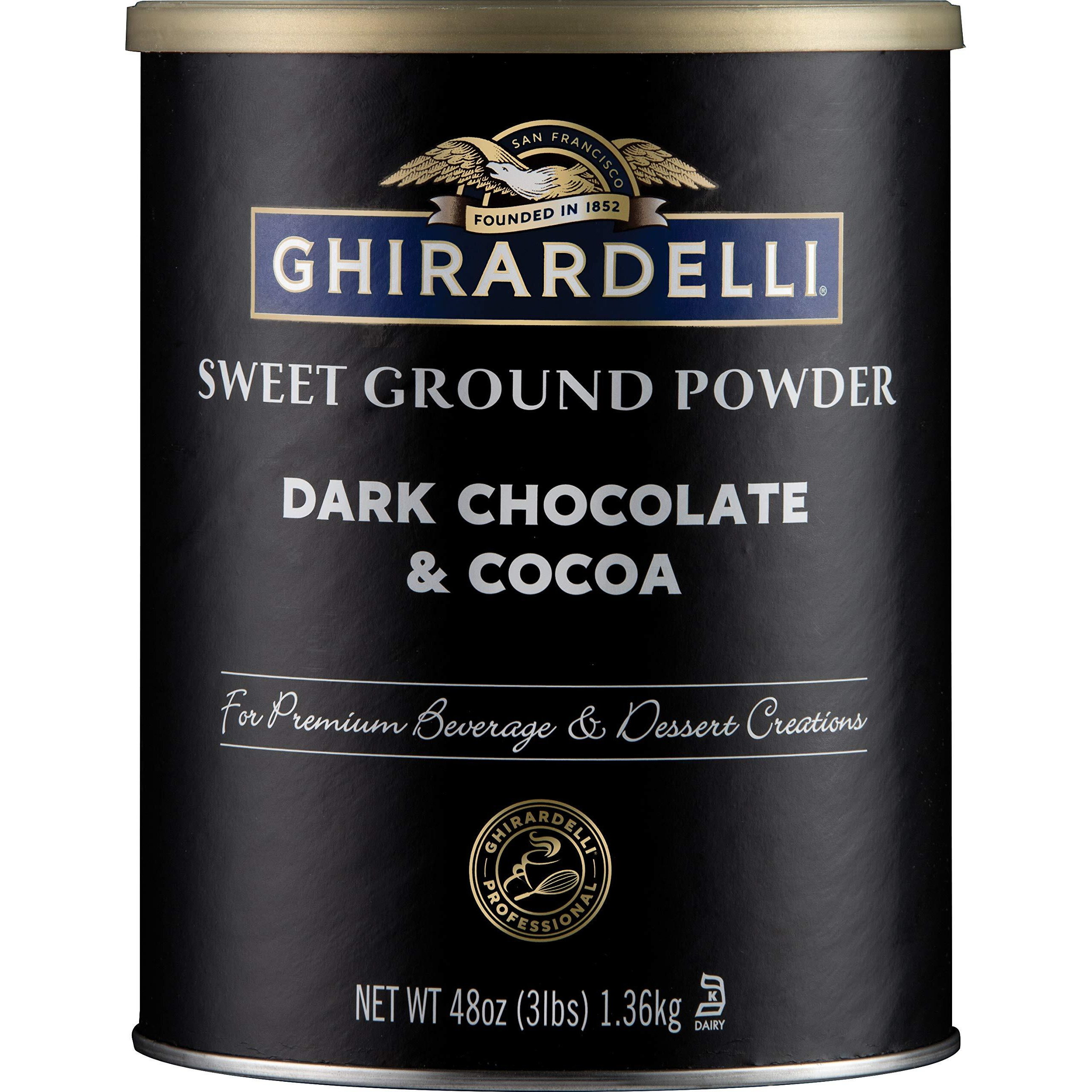 Ghirardelli Dark Chocolate & Cocoa Sweet Ground Powder, 3 Lb Can