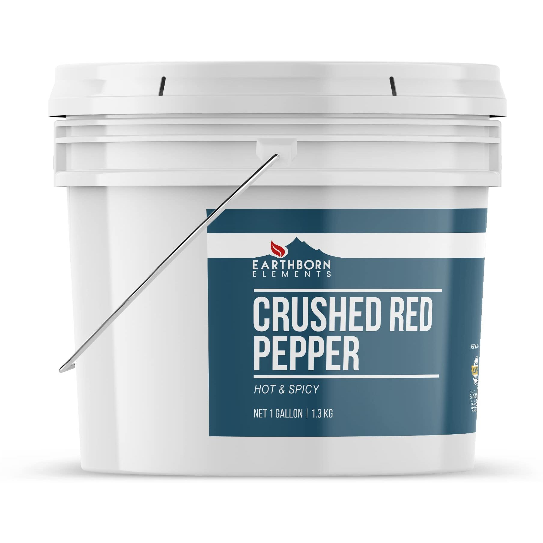 Earthborn Elements Crushed Red Pepper Flakes 1 Gallon Bucket, Pizza Topping, Hot & Spicy Flavor