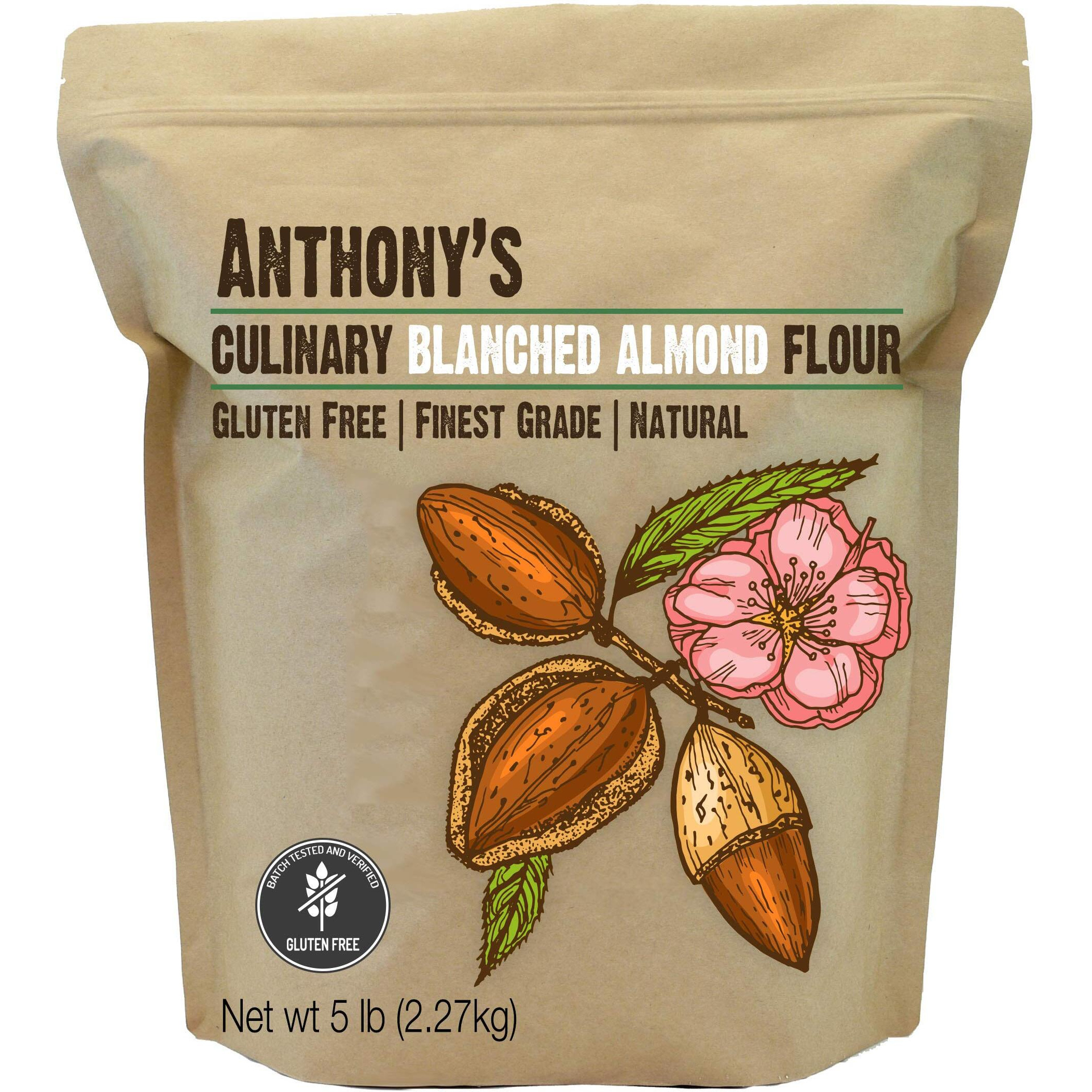 Anthony's Blanched Almond Flour, Culinary Grade, 5 Lb, Extra-Finely Ground, Gluten Free, Non Gmo, Keto Friendly