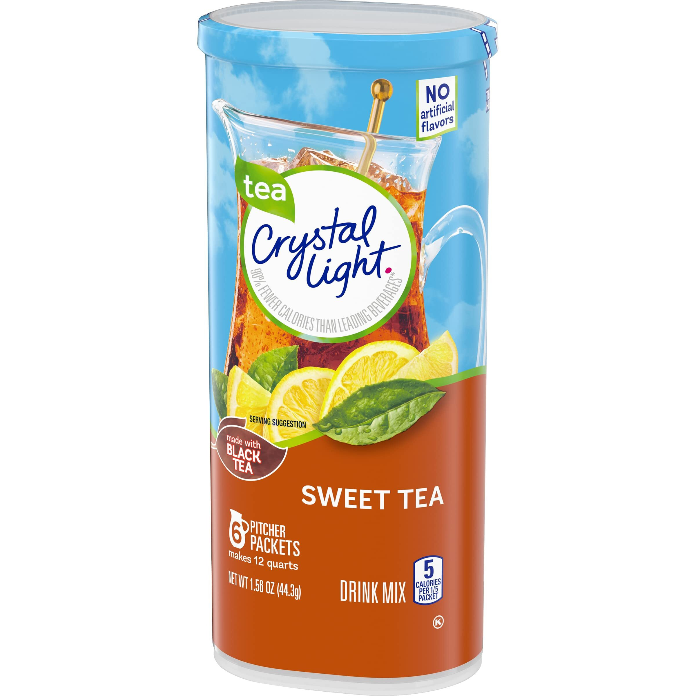 Crystal Light Sweet Tea Drink Mix, 12-Quart 1.56-Ounce Canister (Pack Of 10)