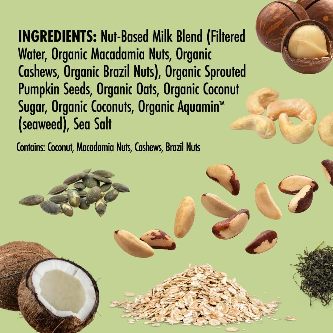 Kiki Milk Plant Based Milk - Organic Mac Nut Seed Based Milk - Calcium & Magnesium Source - Gluten Free, Gum Free, Gmo Free, Dairy Free, Soy Free, Glyphosate Free - Shelf Stable - (32 Oz  Pack Of 6)