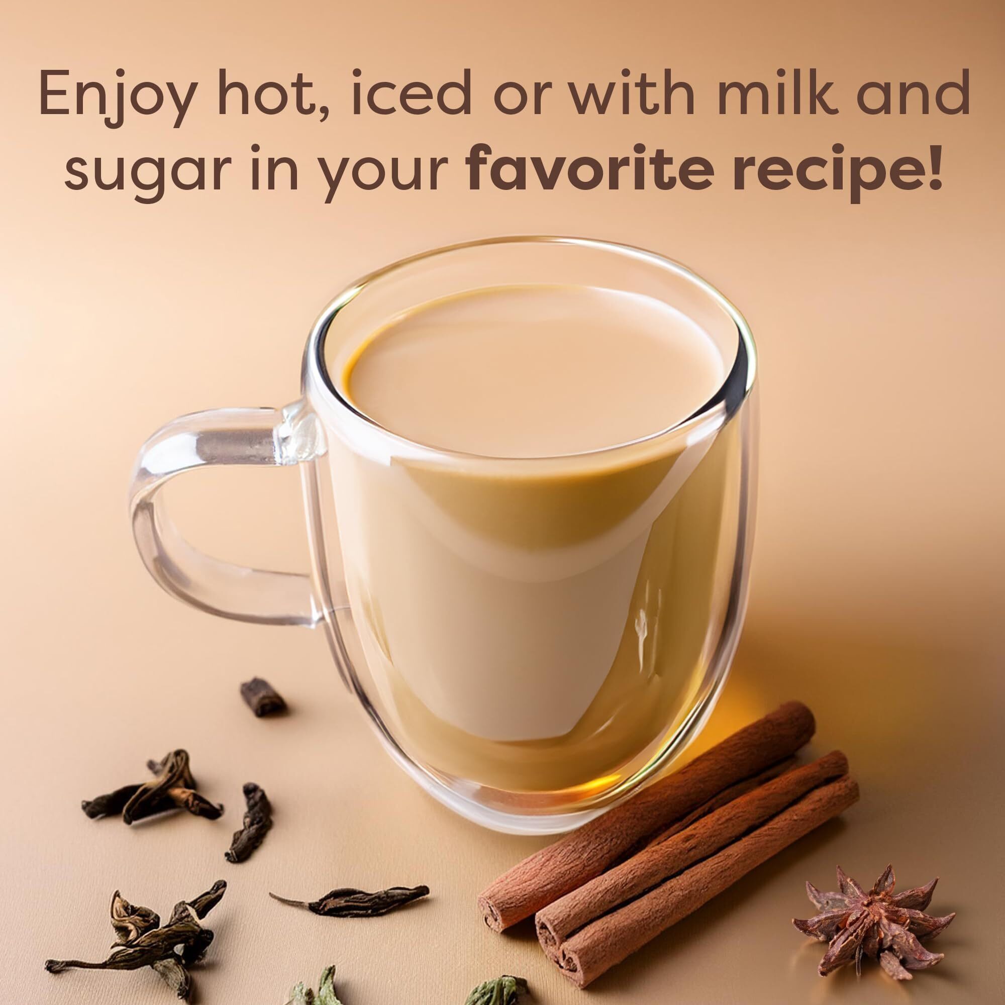 Waka Traditional Masala Instant Chai Tea - 100% Tea Leaves From India, Natural Spices, Unsweetened Tea Powder - No Sugar, No Additives, Up To 195 Cups (4.5Oz)