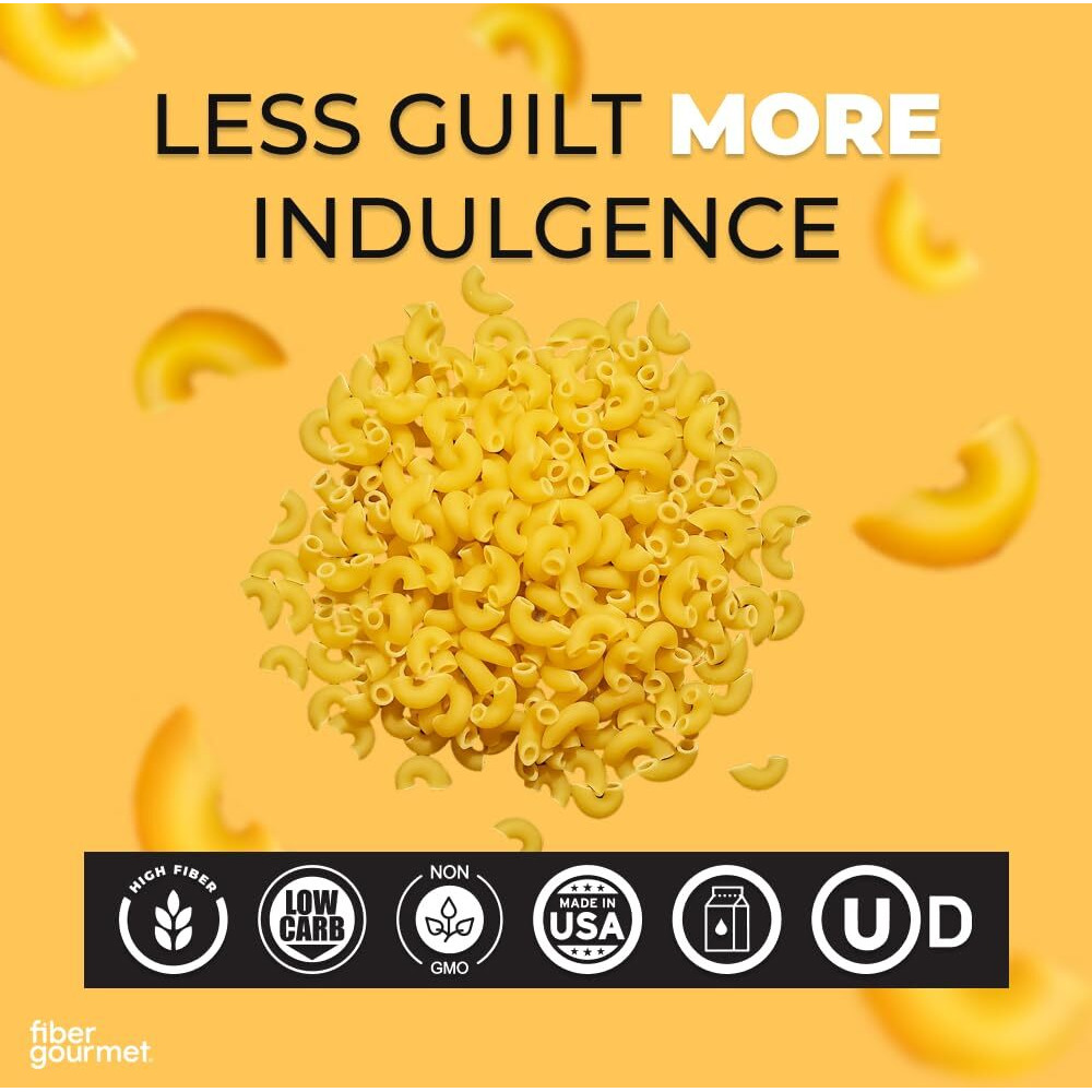 Fiber Gourmet Mac And Cheese - Fiber-Rich, Low-Calorie Instant Pasta - Made In Us, Kosher, And Has Zero Artificial Colors Or Flavors - Pack Of 6 X 6Oz