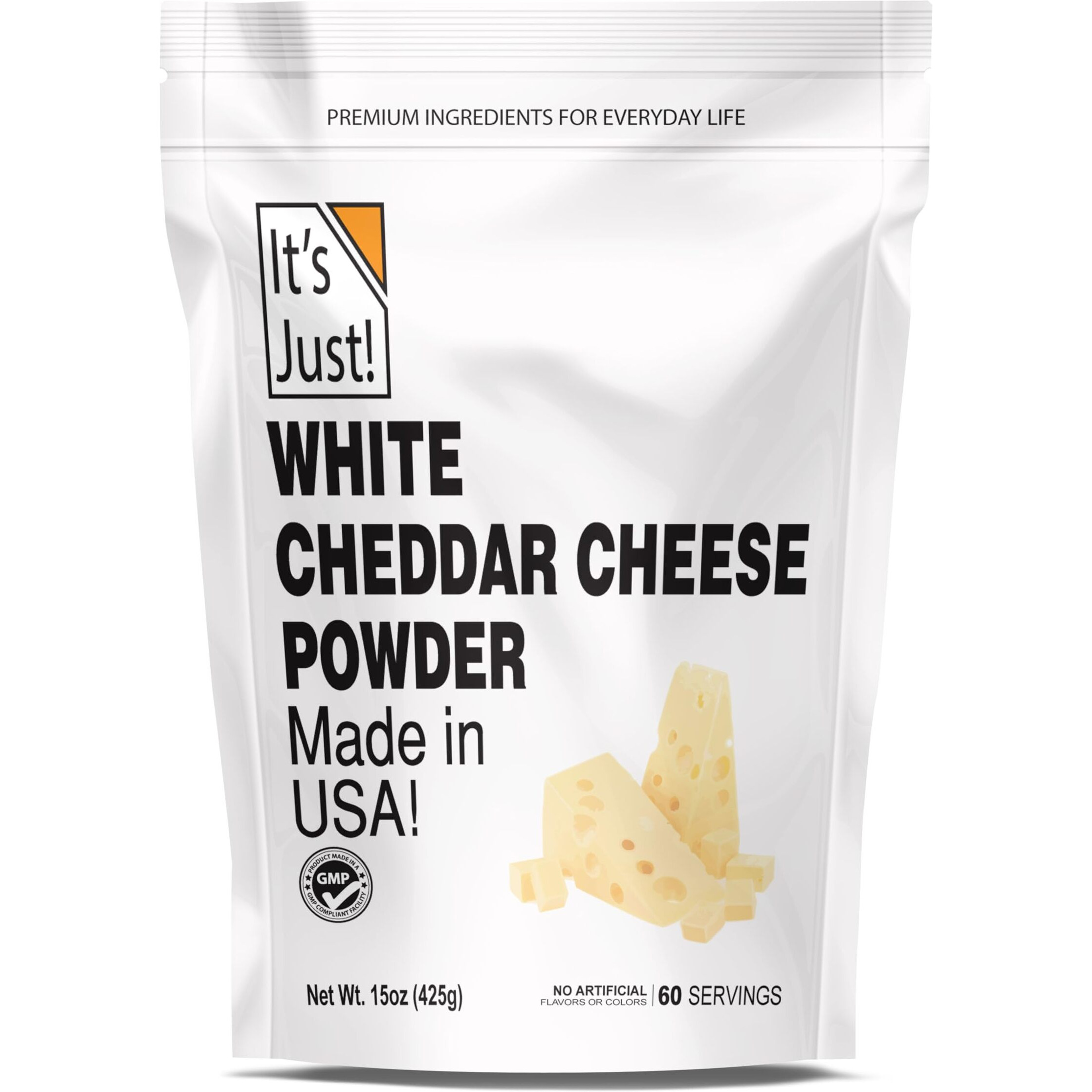 It's Just - White Cheddar Cheese Powder, Traditional Sharp Flavor, Made In Usa, 15Oz