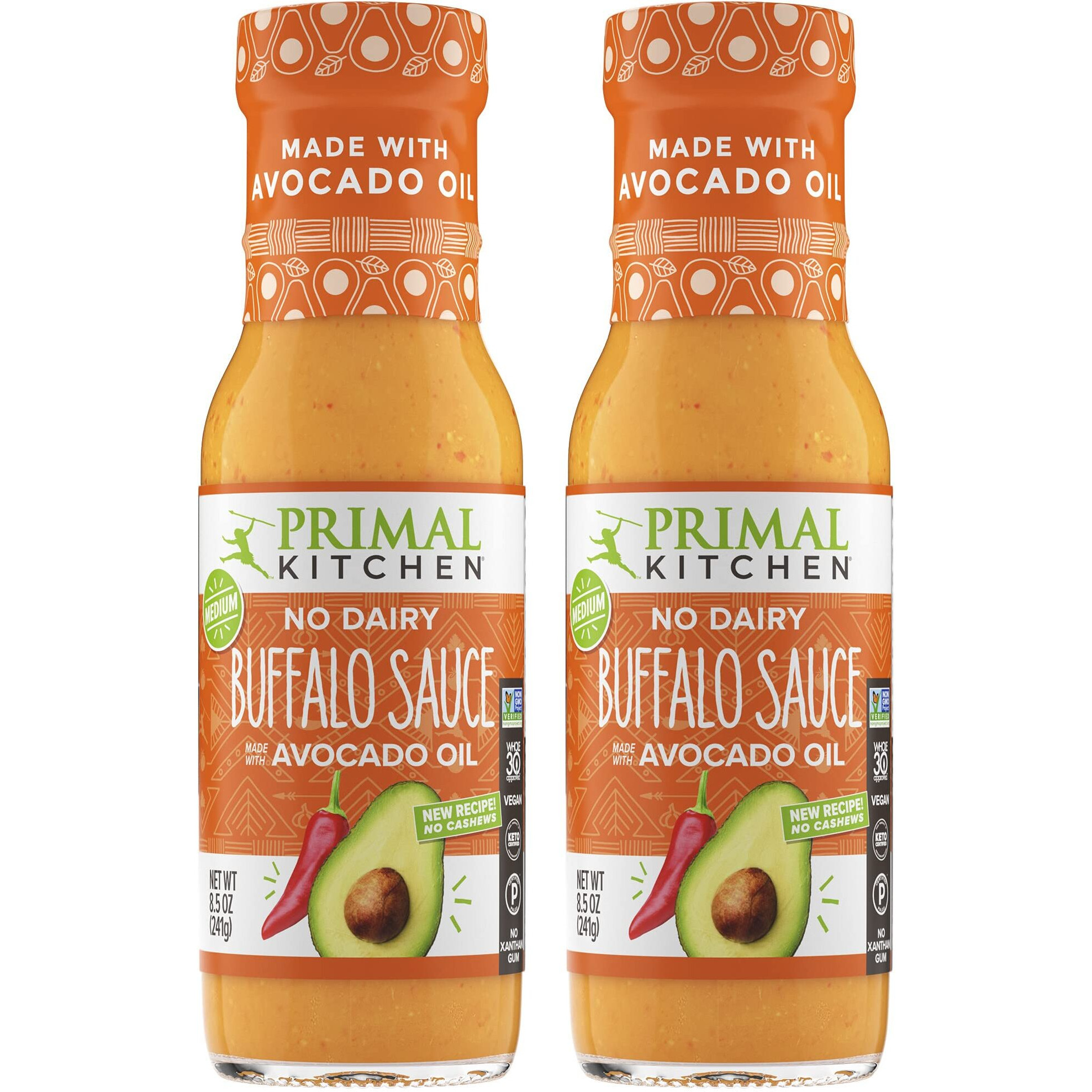 Primal Kitchen No Dairy Buffalo Sauce, Made With Real Ingredients Like Avocado Oil, No Cane Sugar Or Corn Syrup, Pack Of 2