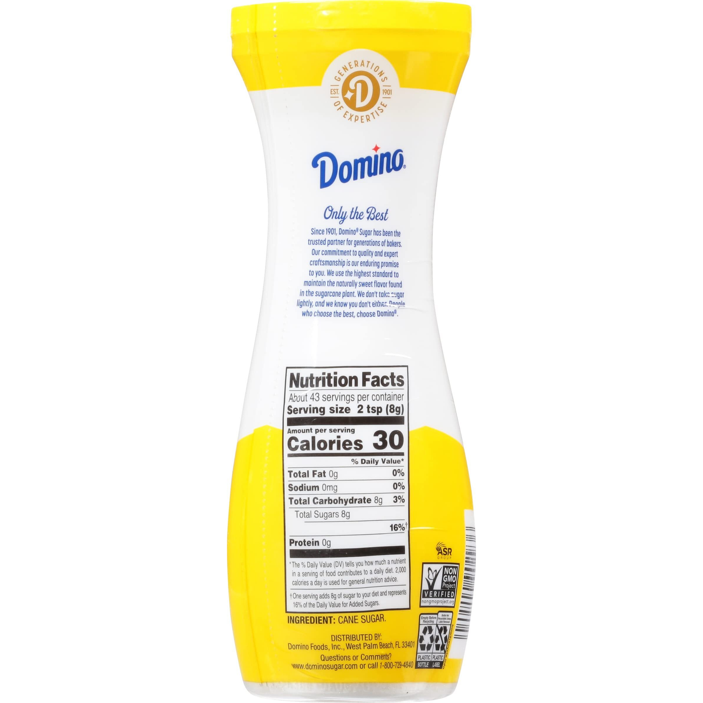Domino Quick Dissolve Pure Cane Superfine Sugar, 12 Oz Flip Top Canister (Pack Of 3)