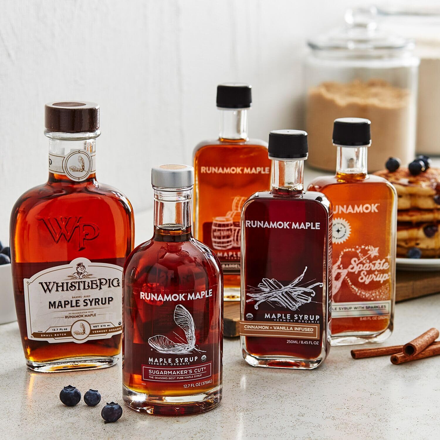Runamok Maple Cinnamon-Vanilla Infused Maple Syrup - Authentic & Real Vermont Maple Syrup | Gluten Free & Natural Sweetener | Breakfast, Coffee, Pancakes Maple Syrup | 8.45 Fl Oz (250Ml)