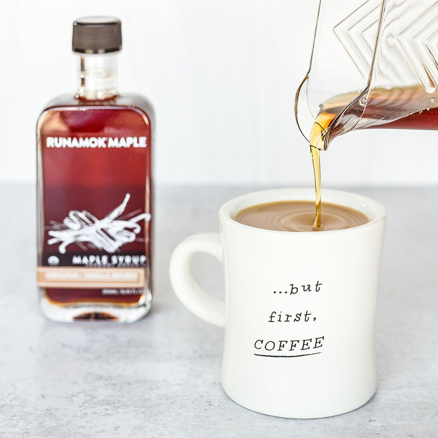 Runamok Maple Cinnamon-Vanilla Infused Maple Syrup - Authentic & Real Vermont Maple Syrup | Gluten Free & Natural Sweetener | Breakfast, Coffee, Pancakes Maple Syrup | 8.45 Fl Oz (250Ml)