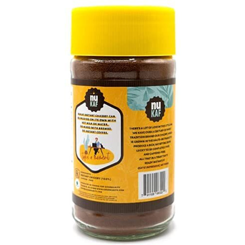Nukaf By Gourmanity Instant Chicory Coffee Alternative, Brews Like Regular Coffee, All Natural 100% Chicory Root Powder, Great For Your Daily Drink, Rich In Prebiotics, Kosher, 7Oz Jar