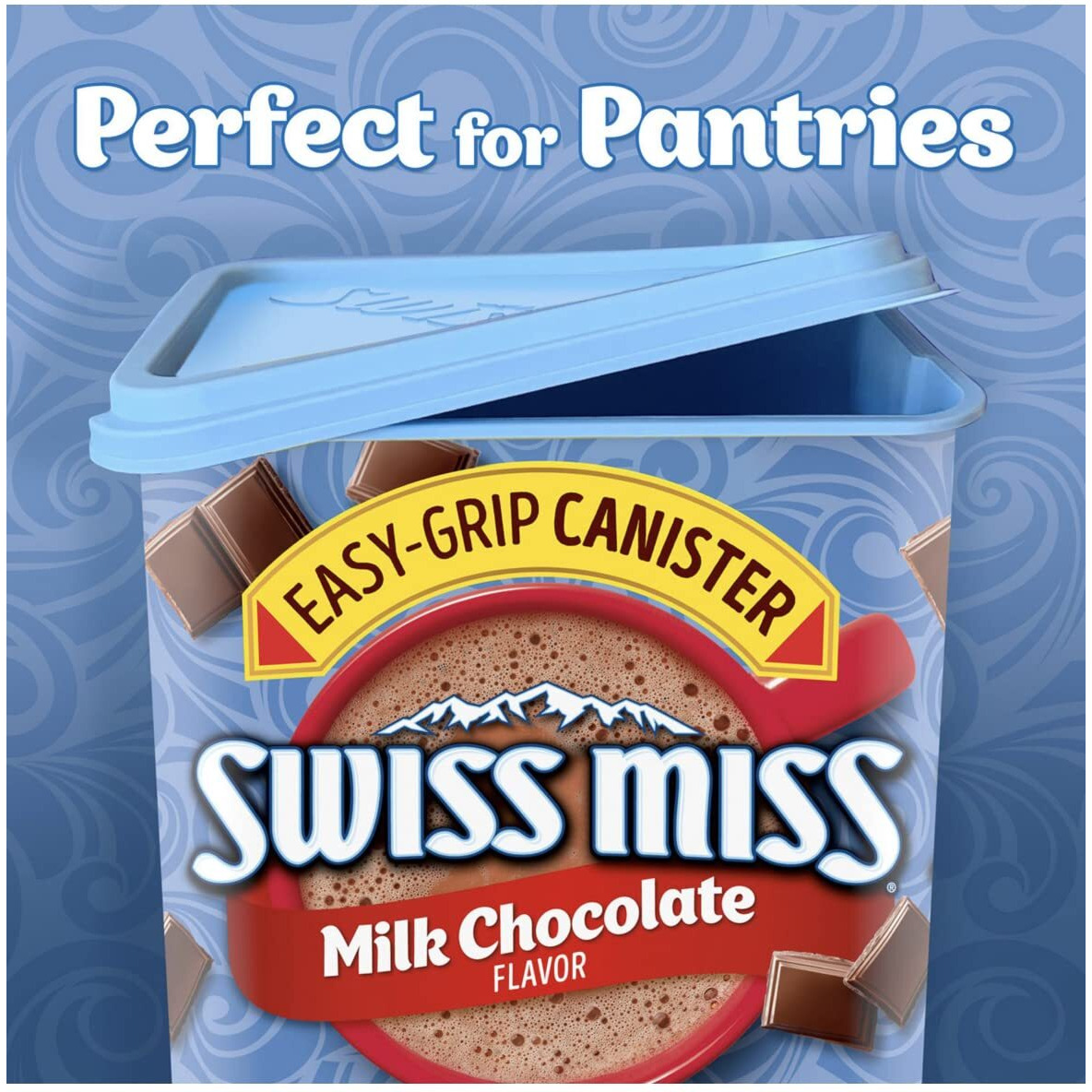Swiss Miss Hot Cocoa Drink Mix, Milk Chocolate Flavor, 4.78 Lb. Easy-Grip Canister