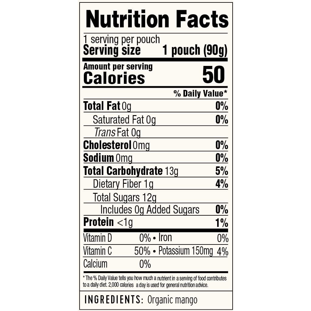 Golden Farms Mango Pouches, Single Ingredient Healthy Snacks (Pack Of 12), 100% Pure Fruit, No Added Sugar, Vegan, Gluten-Free, Kosher, Organic Squeeze Pouch 3.17Oz Each